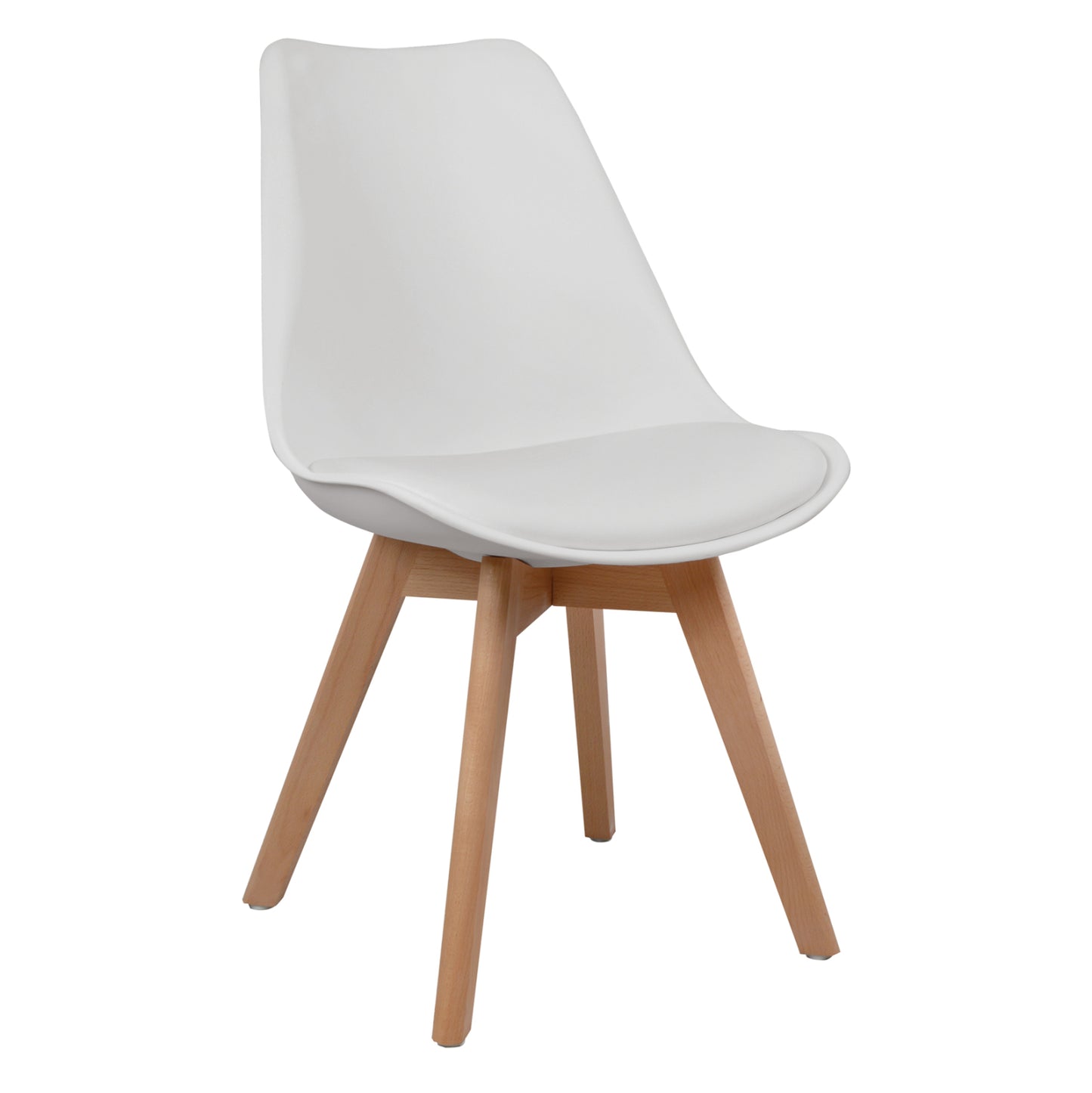 Chair Vegas HM0033.01-wooden legs-white seat-47x56,6x82Υ cm image 1