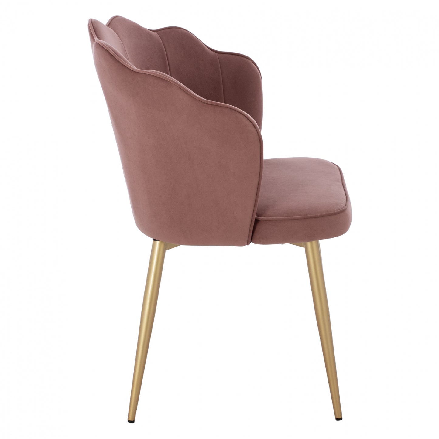 Ст chair с велур в розов цвят и златна рамка 48x48x85 см
