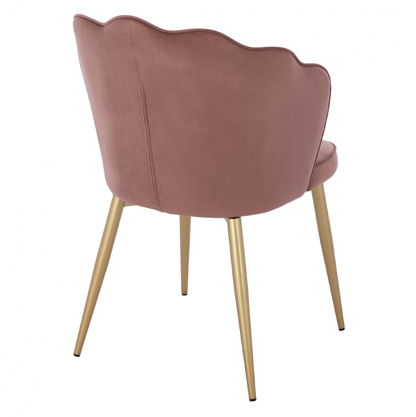 Ст chair с велур в розов цвят и златна рамка 48x48x85 см