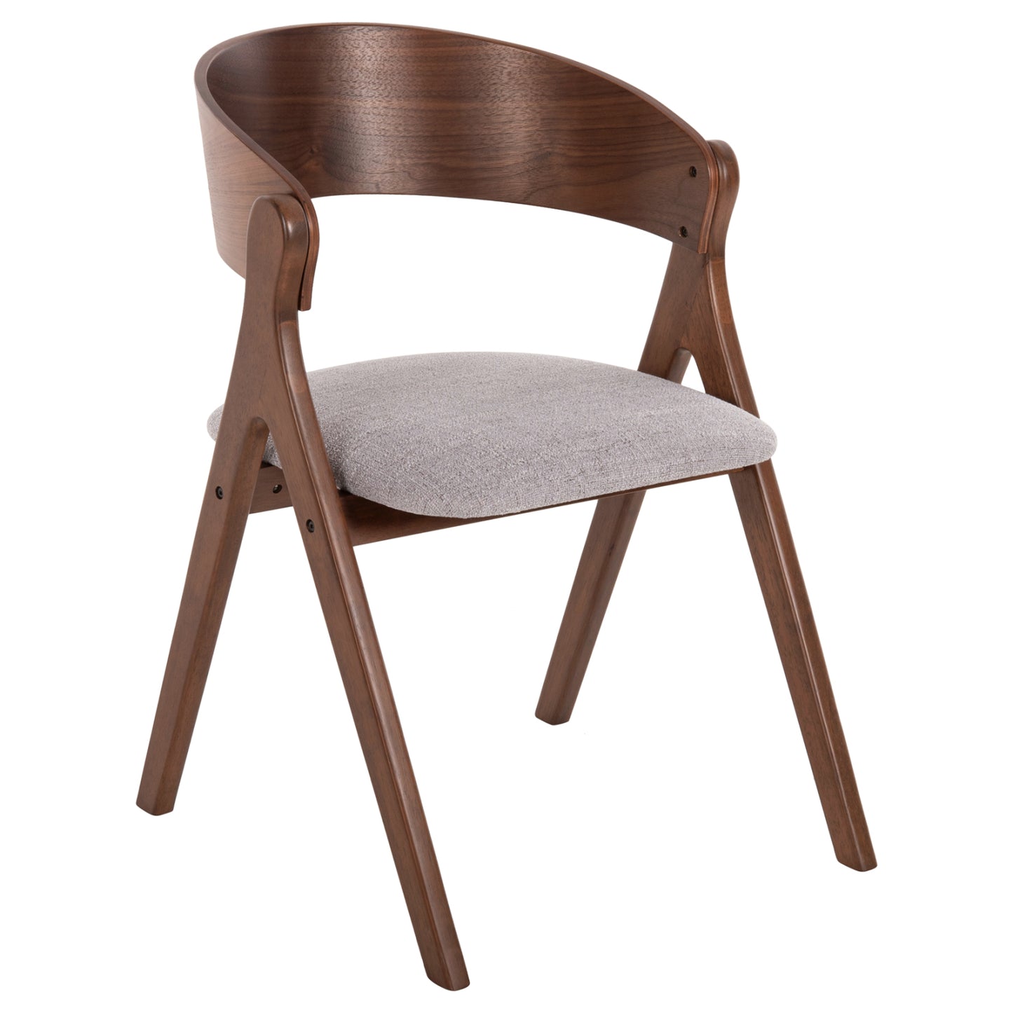DINING CHAIR NEKKER HM9739.02 RUBBERWOOD IN WALNUT COLOR-GREY FABRIC SEAT 56x55x78Hcm. image 1