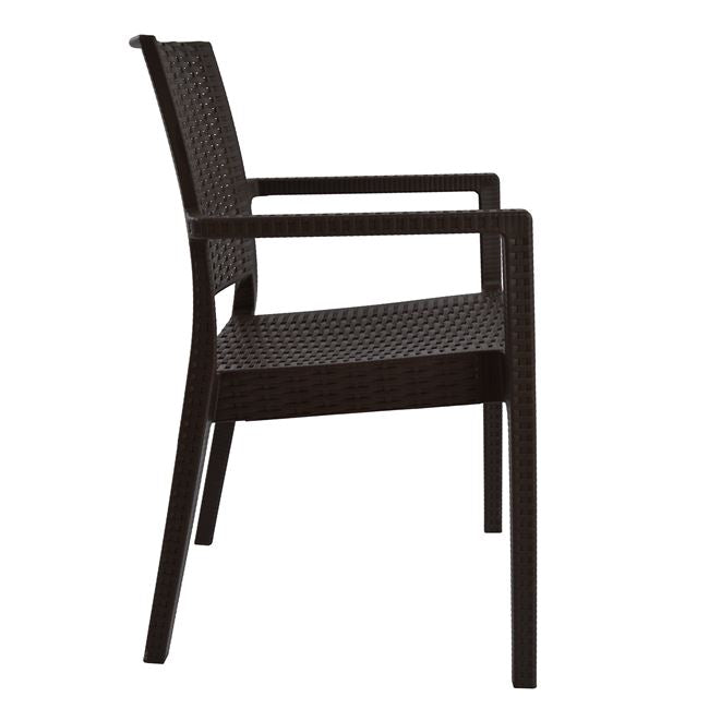 Chair with arms Polypropylene Dark Brown HM5134.02 57x55,5x89 cm