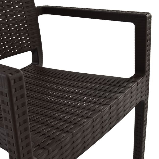 Chair with arms Polypropylene Dark Brown HM5134.02 57x55,5x89 cm
