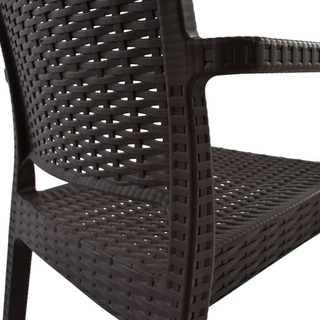 Chair with arms Polypropylene Dark Brown HM5134.02 57x55,5x89 cm