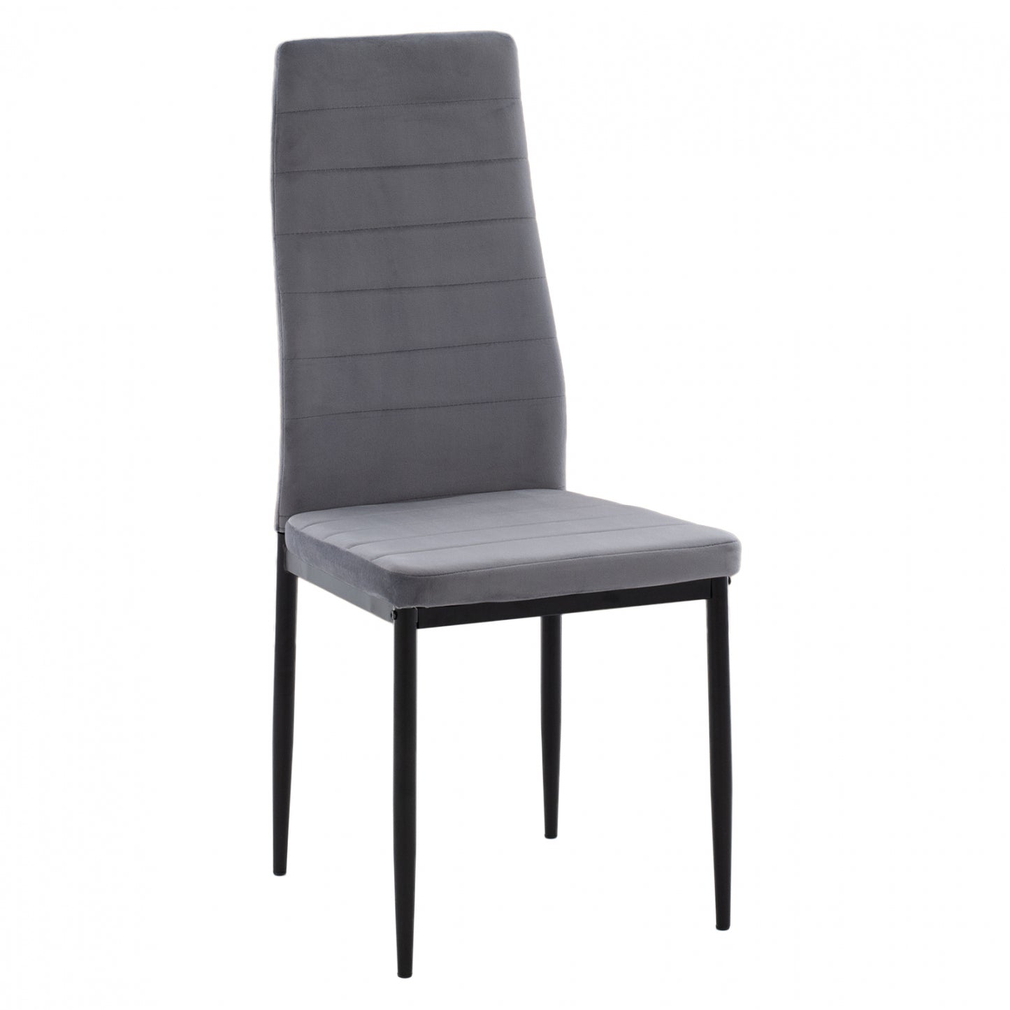 METAL CHAIR HM0037.31 GRAY VELVET WITH METAL FRAME K/D image 1