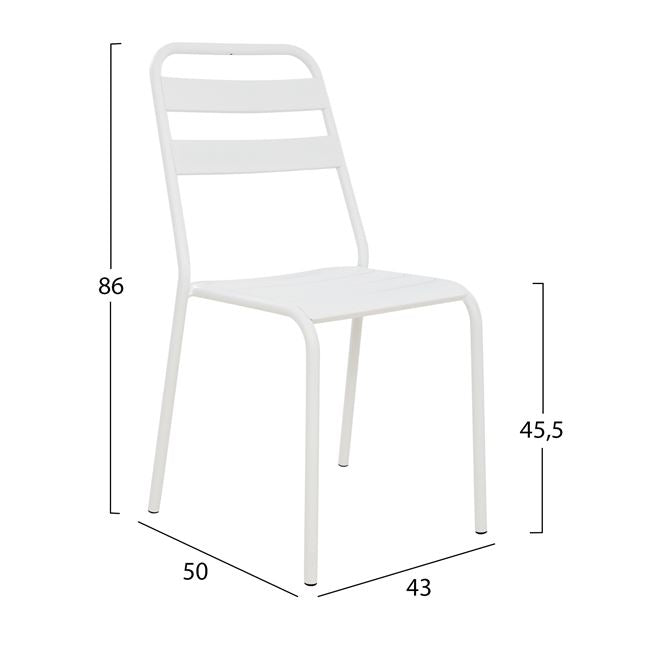 Metallic chair White matte Jason HM5177.02 43x50x86cm