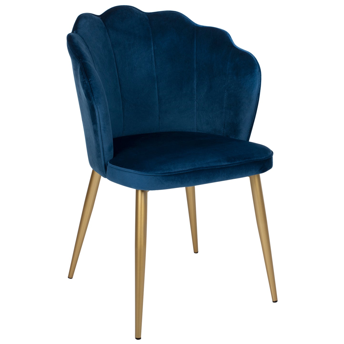 CHAIR AVIE HM8737.08 METALLIC WITH BLUE VELVET AND GOLDEN LEGS 48x48x85Ηcm. image 1