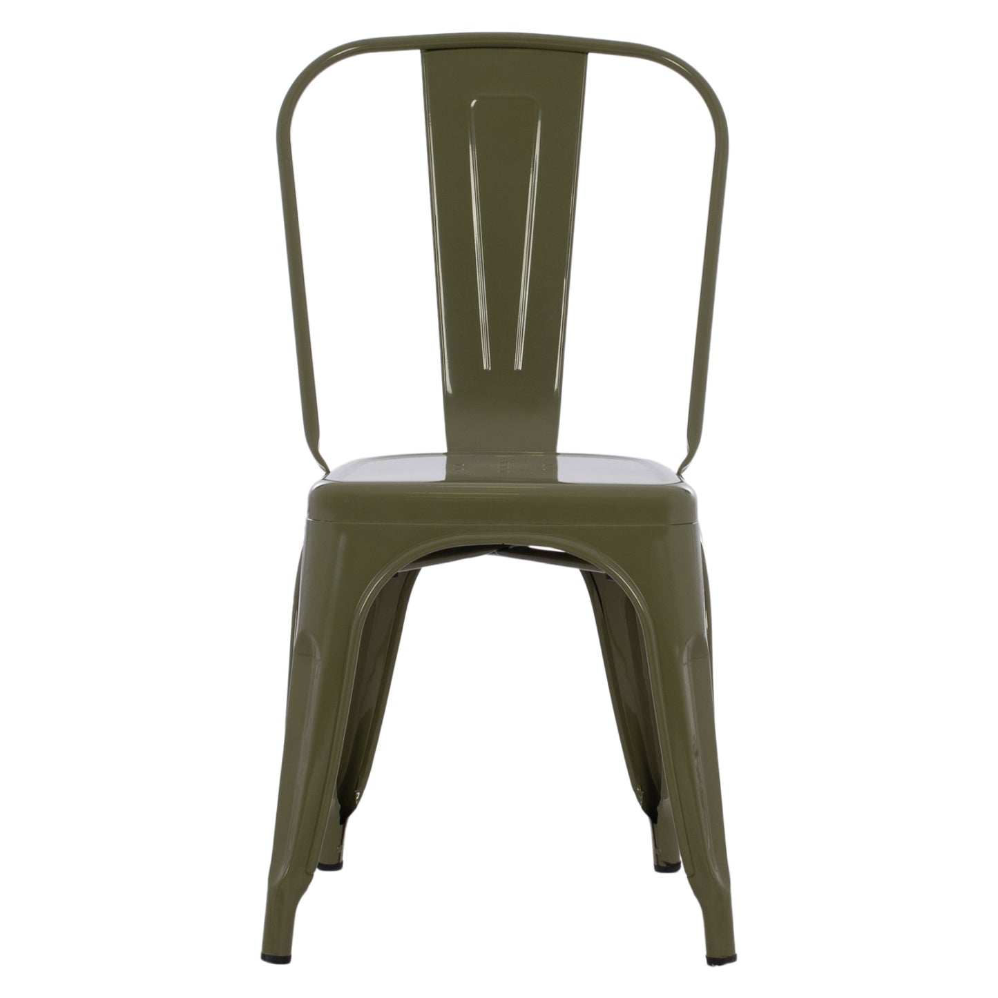 Масичен стол MELITA в маслиненозелен цвят с метална конструкция 43x50x82Hcm