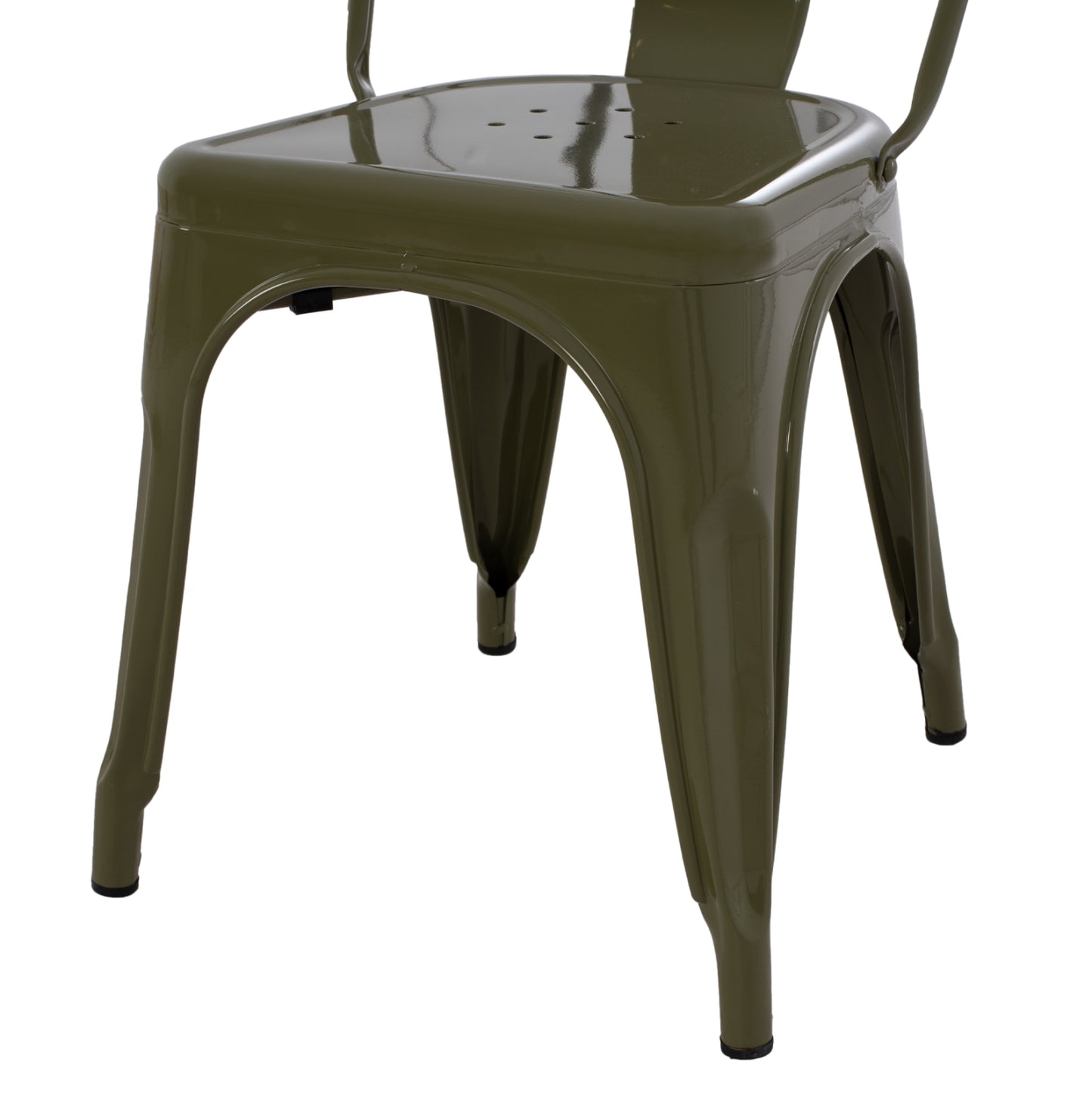 Масичен стол MELITA в маслиненозелен цвят с метална конструкция 43x50x82Hcm
