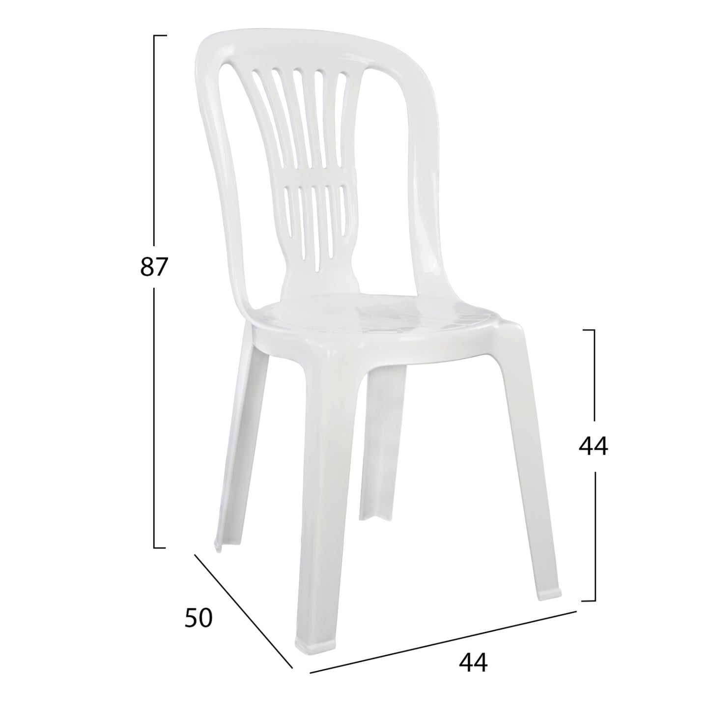Pastic chair Vienna White 303002010 44x50x87 cm