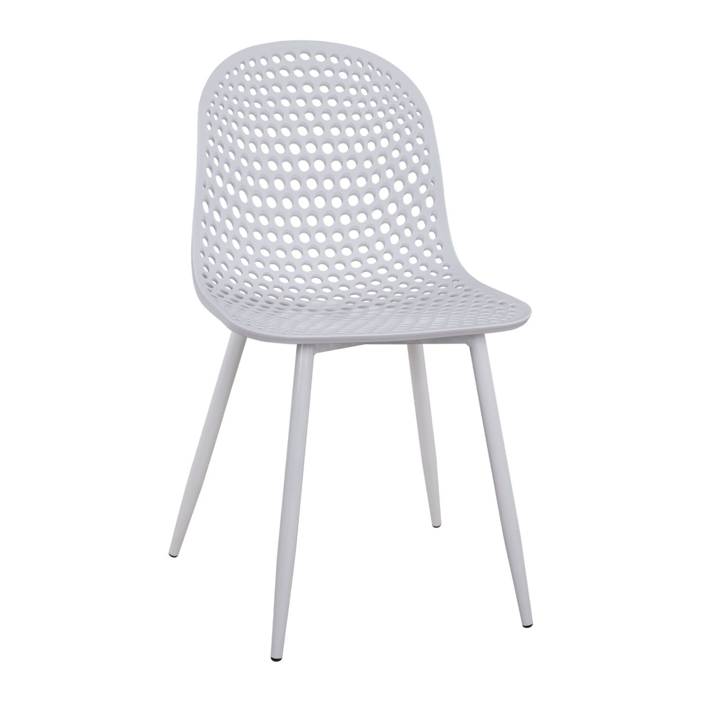 Polypropylene Armchair Milana HM8512.01 White with Metallic Legs 47x58x84cm image 1