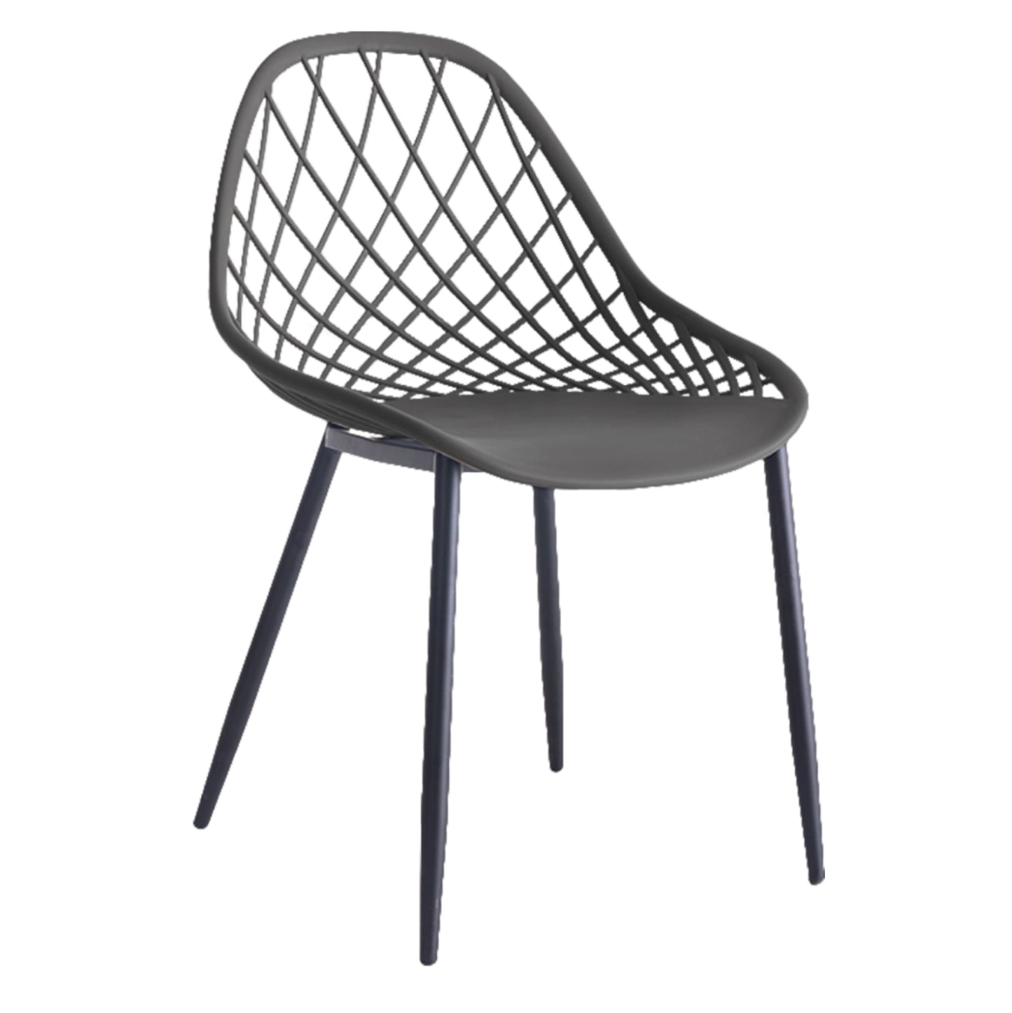 CHAIR POLYPROPYLENE HM9524.10 IN GREY COLOR WITH BLACK METAL LEGS 52x53x82Hcm. image 1