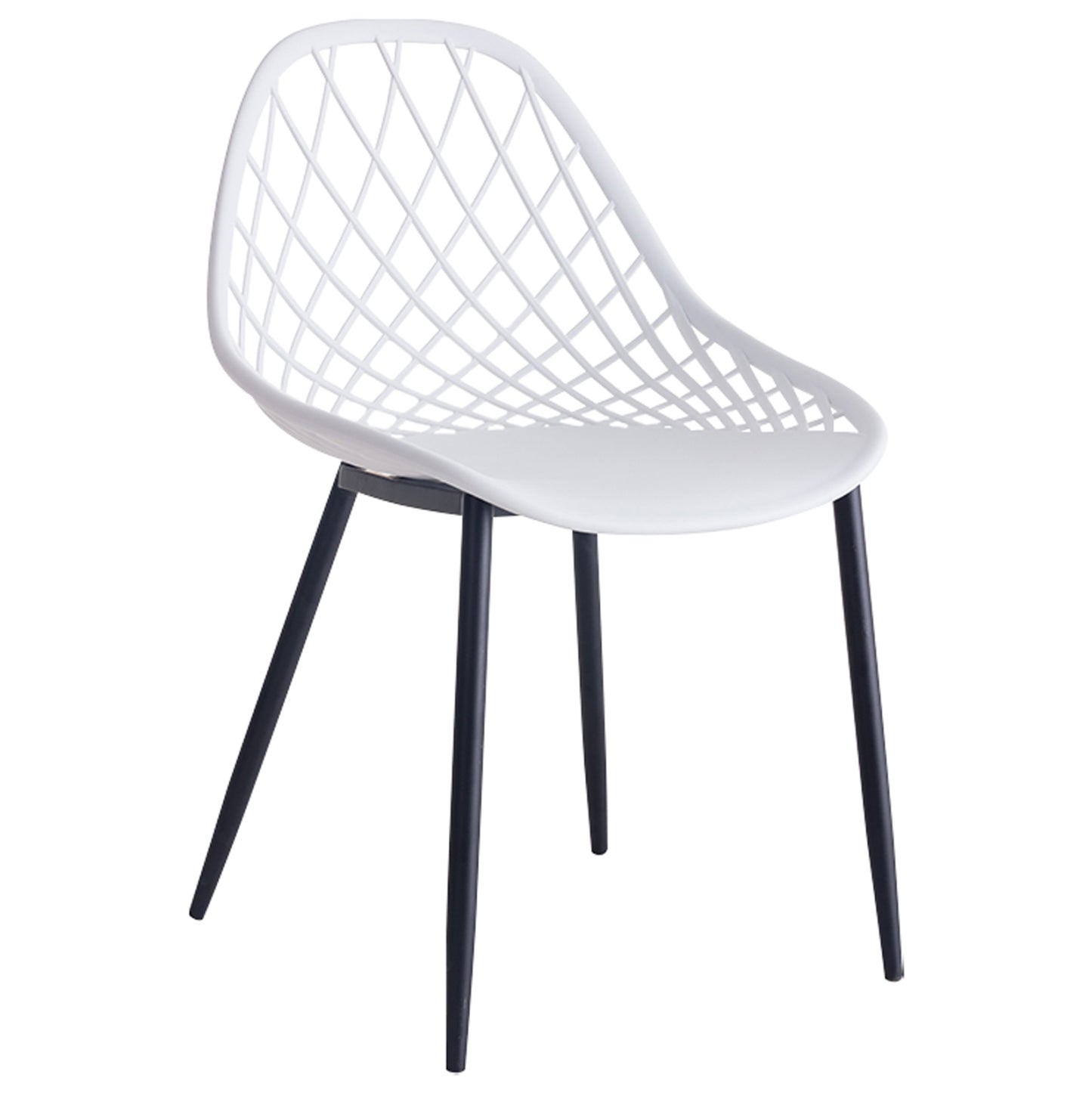 CHAIR POLYPROPYLENE HM9524.01 IN WHITE COLOR WITH BLACK METAL LEGS 52x53x82Hcm. image 1