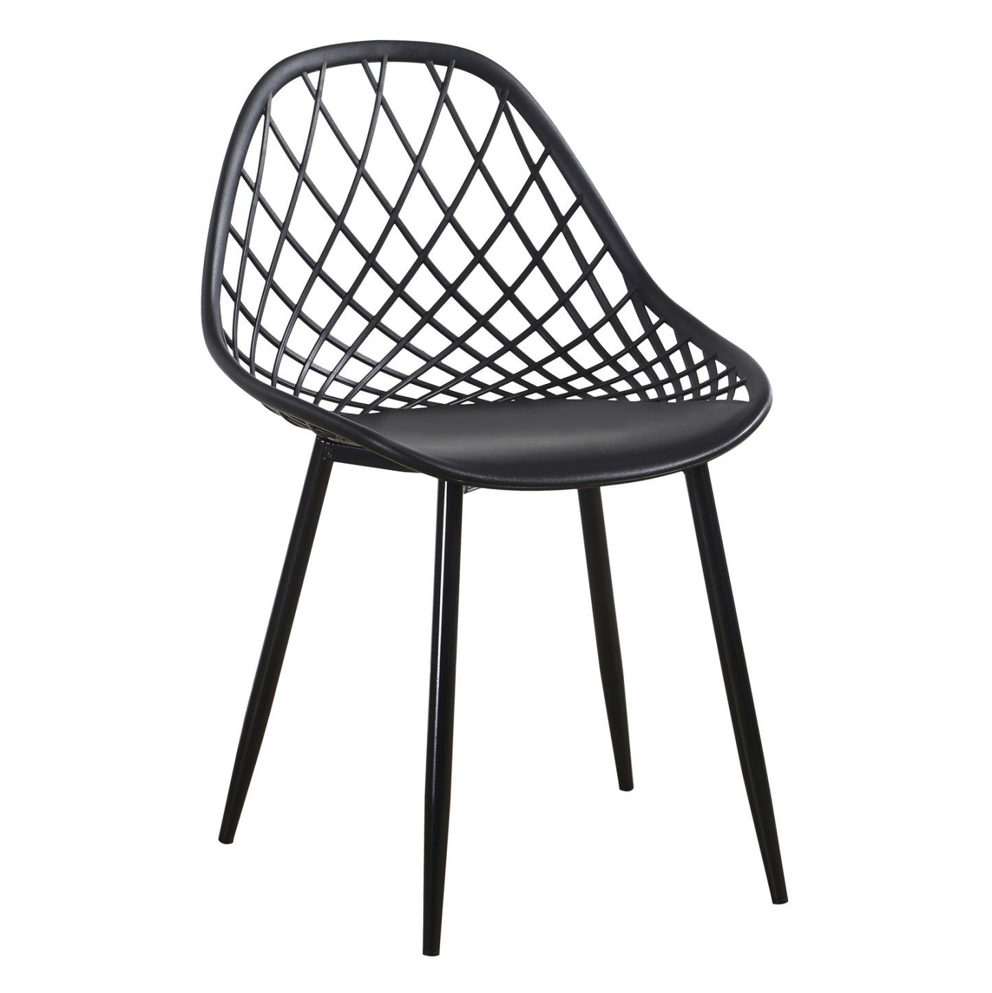 CHAIR POLYPROPYLENE HM9524.02 BLACK WITH MATTE BLACK METAL LEGS 52x53x82Hcm. image 1