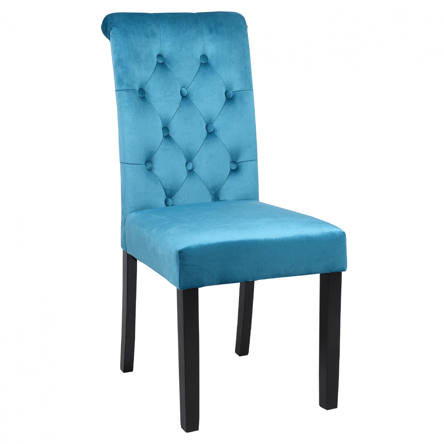 CHAIR ROXIE HM8919.08 K/D TURQUOISE VELVET WITH WOODEN FEET 46,5x61,5x100Υ cm. image 1