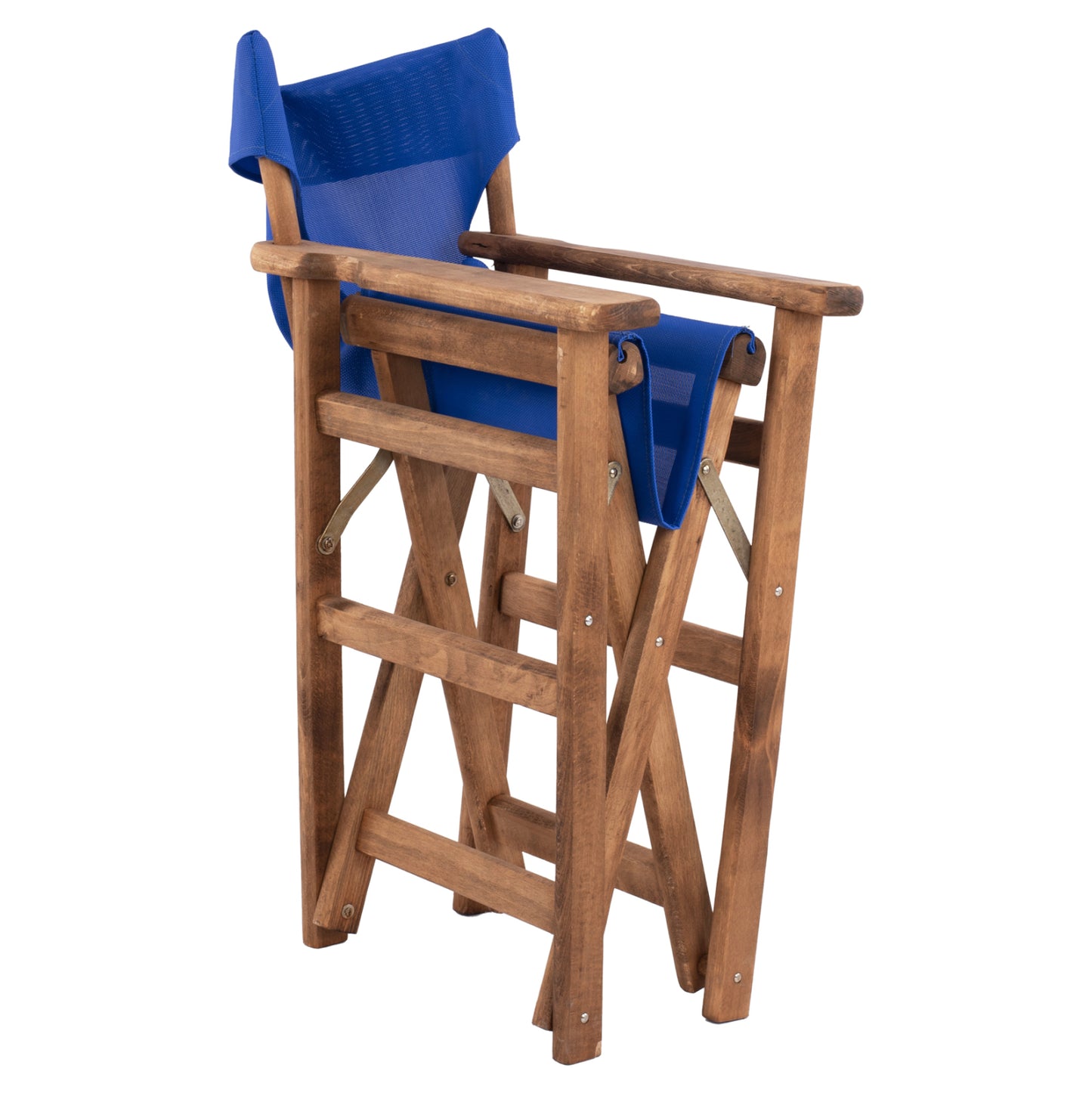 Director's chair Limnos Walnut with textline Blue HM10368.01