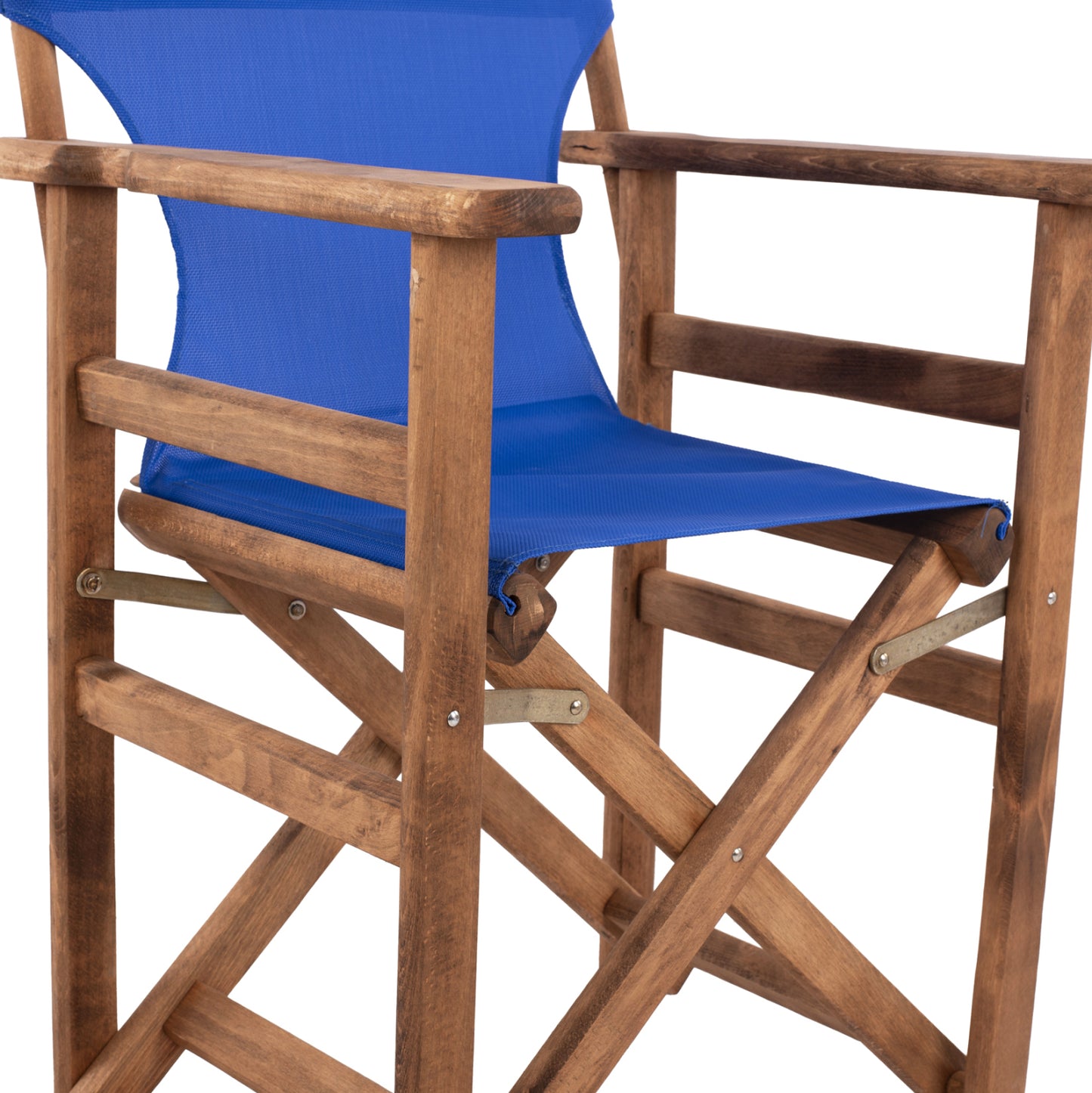 Director's chair Limnos Walnut with textline Blue HM10368.01