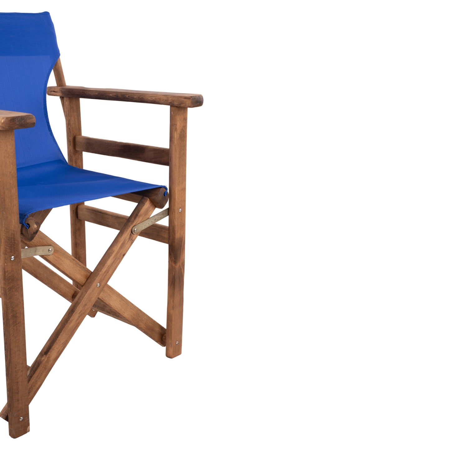 Director's chair Limnos Walnut with textline Blue HM10368.01