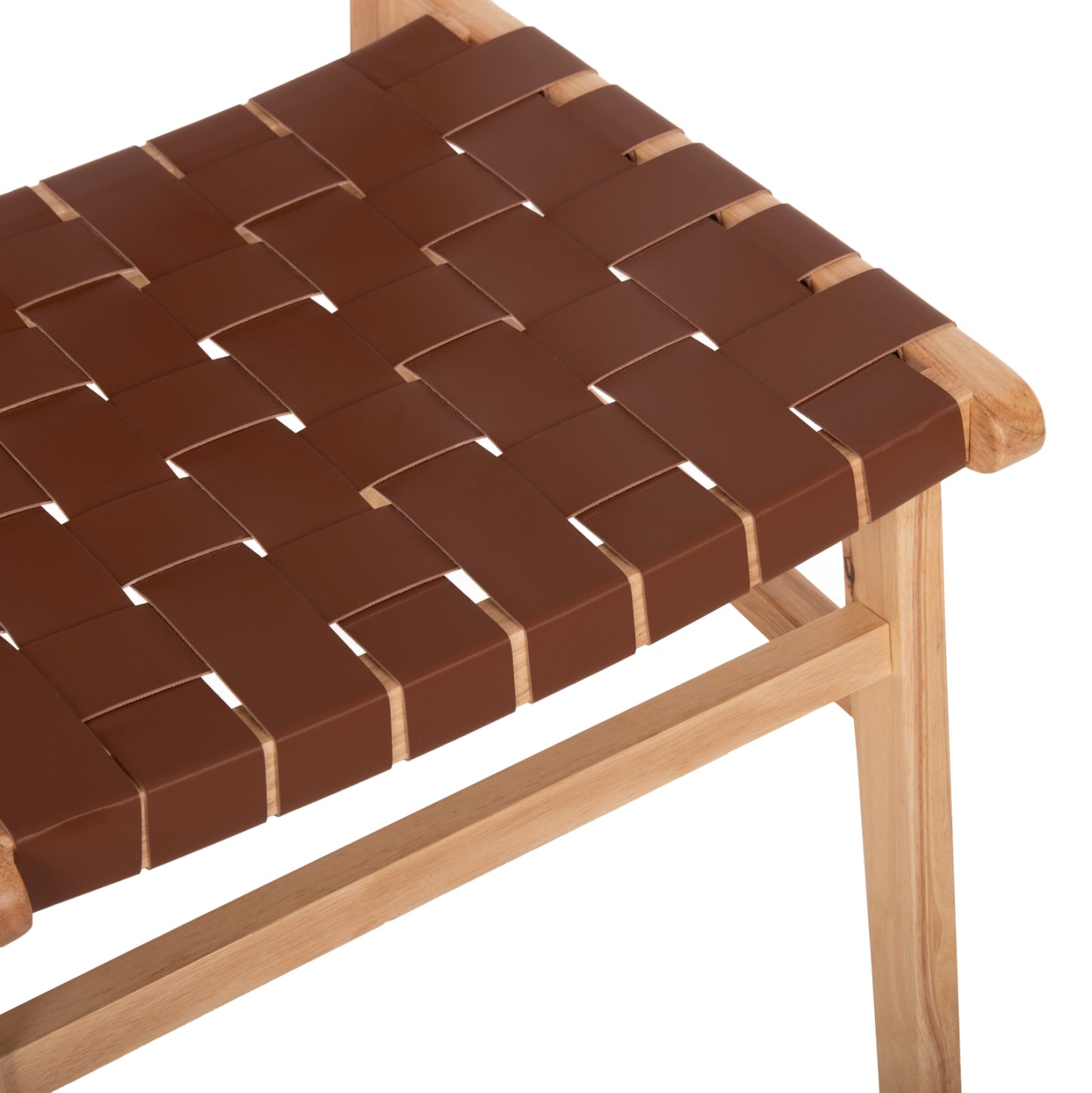 Красив Стол TOON от Дърво и PU Кожа Кафяв 49x59x86Hcm