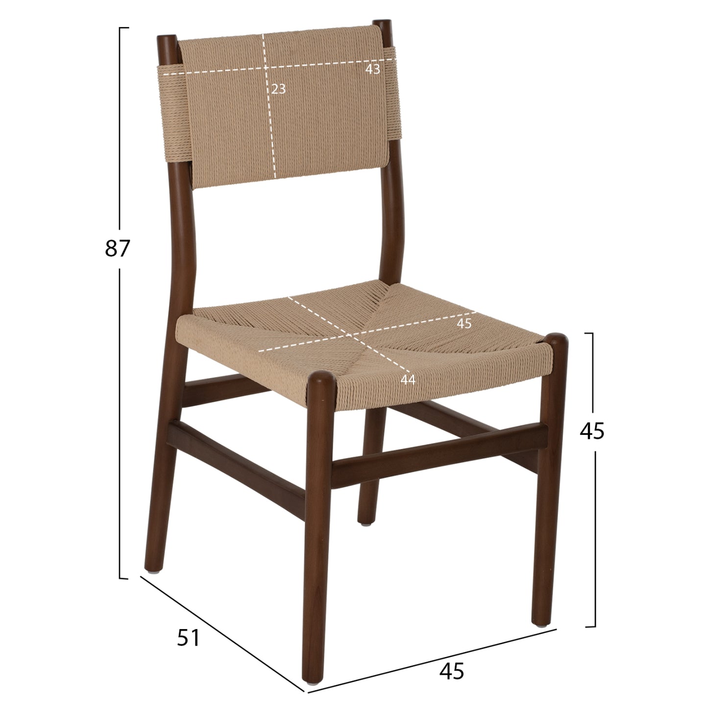 Стол от Бук с Нежно Въже и Класически Дизайн 48X52X85Hcm