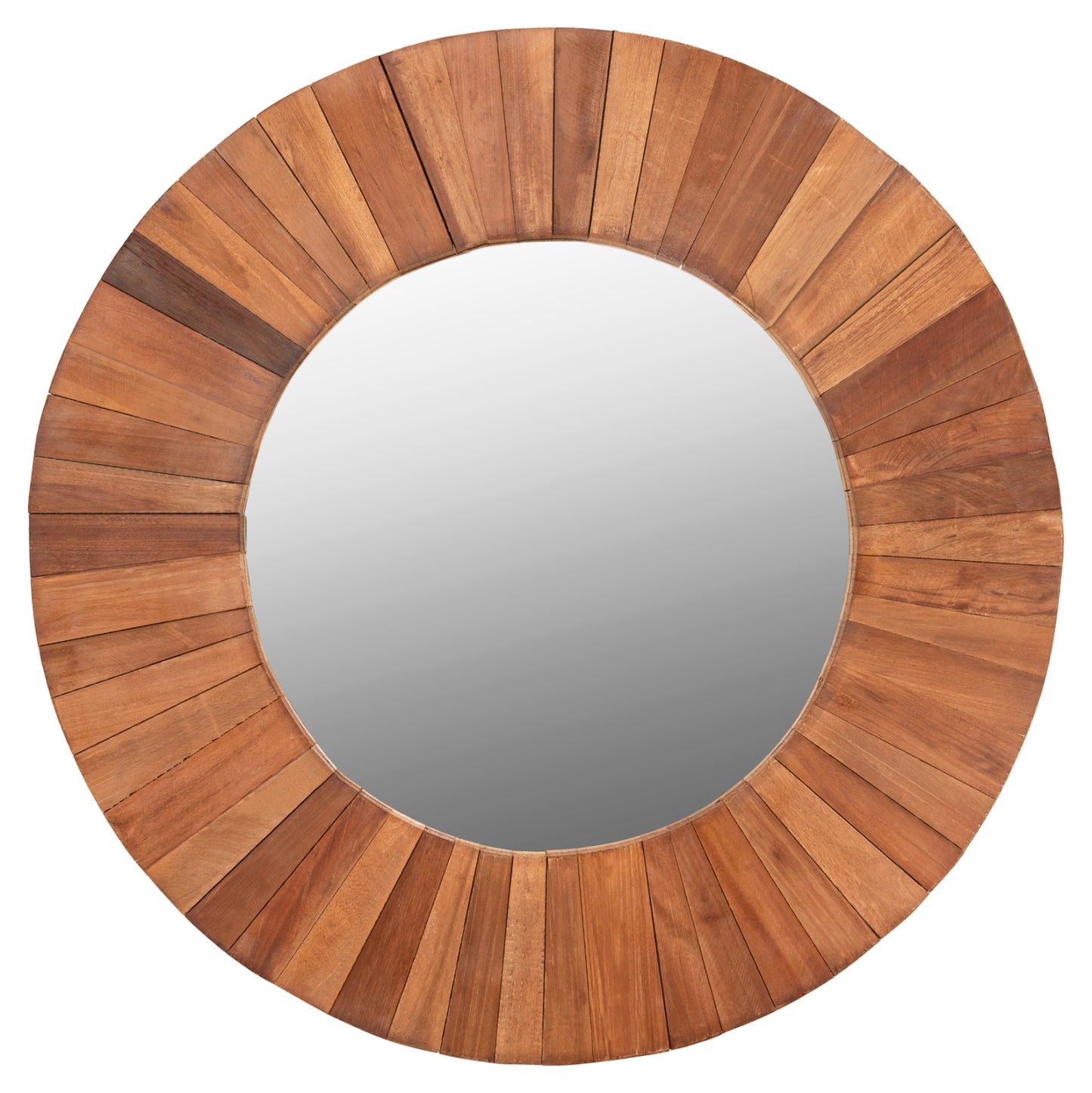WALL MIRROR HM7726 RECYCLED WOOD NATURAL Φ100cm
