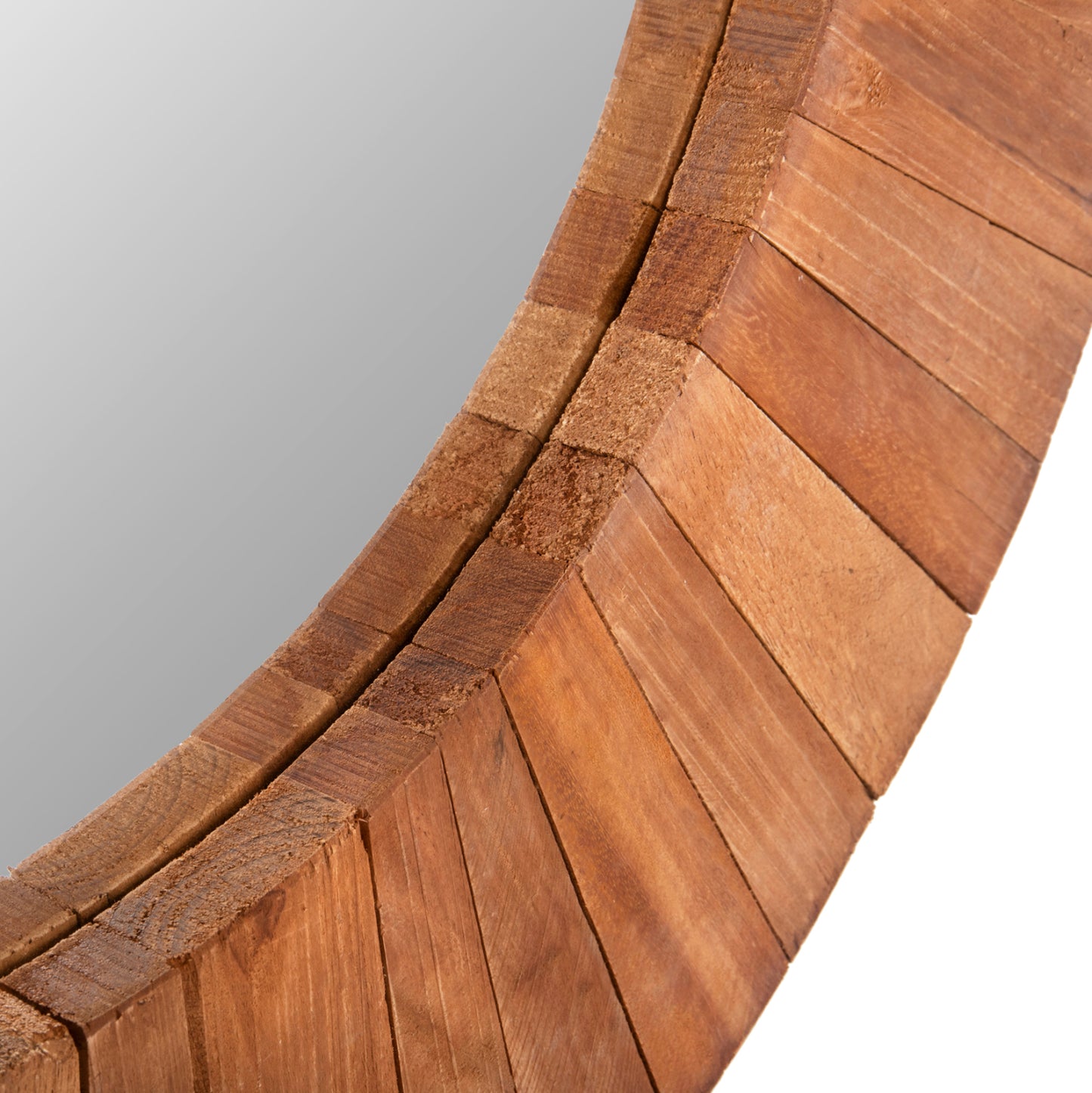 WALL MIRROR HM7726 RECYCLED WOOD NATURAL Φ100cm