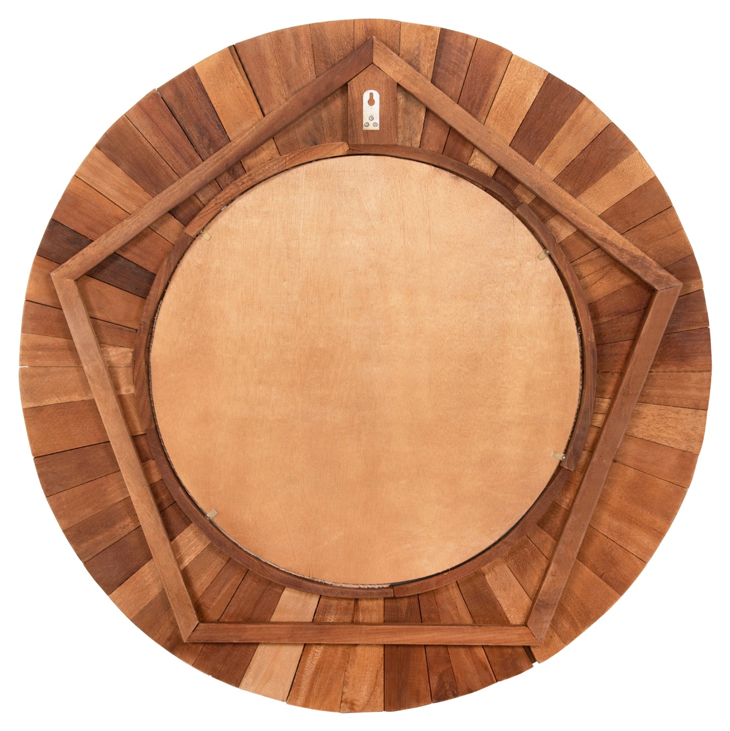 WALL MIRROR HM7726 RECYCLED WOOD NATURAL Φ100cm