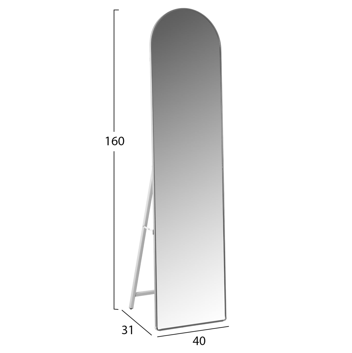 FLOOR STANDING MIRROR JOELY HM9578.40 ALUMINUM FRAME IN SILVER COLOR 40x31x160Hcm.