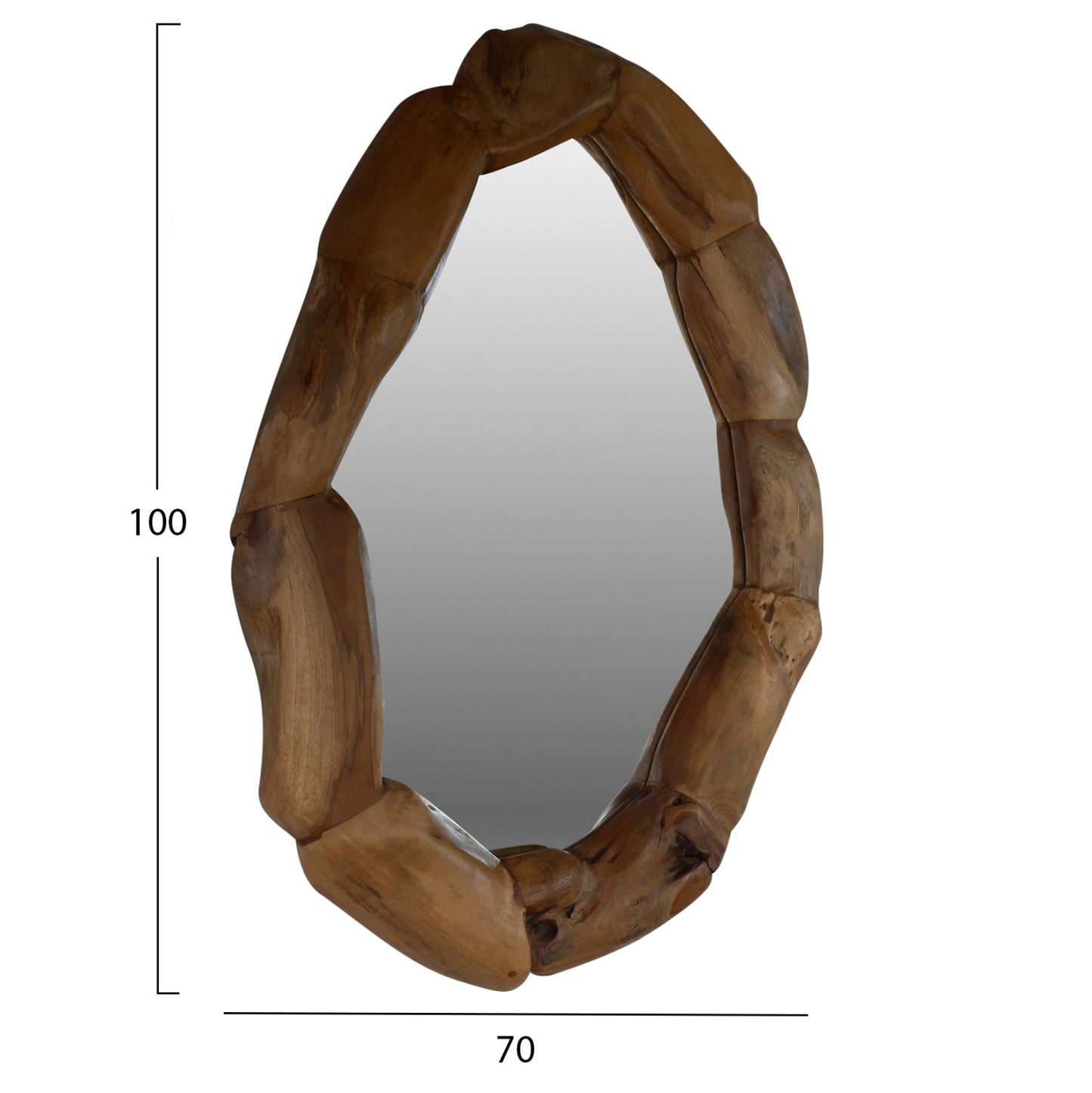 MIRROR HM9359 SOLID TEAK NATURAL COLOR 100X70H