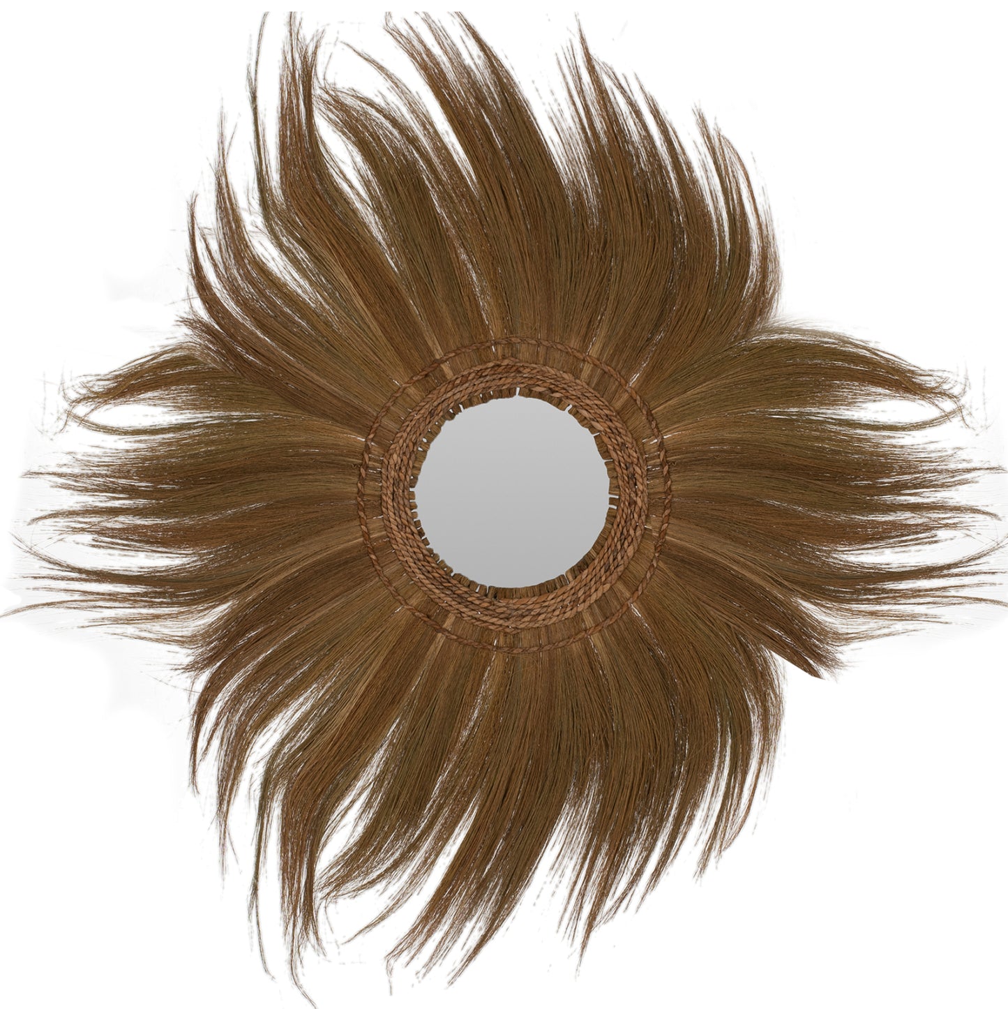 MIRROR ROUND WITH BANANA BARK FRAME NATURAL COLOR 100x4x100 cm.HM7735 image 1