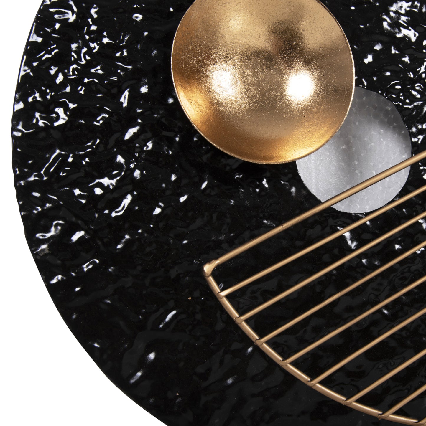 WALL MIRROR HM4211 METAL IN BLACK-GOLD 82x8x52Hcm.