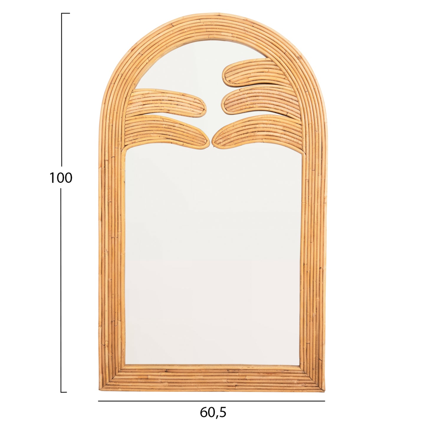 WALL MIRROR REFLECT HM4367 NATURAL RATTAN FRAME 60x4,5x100Hcm.
