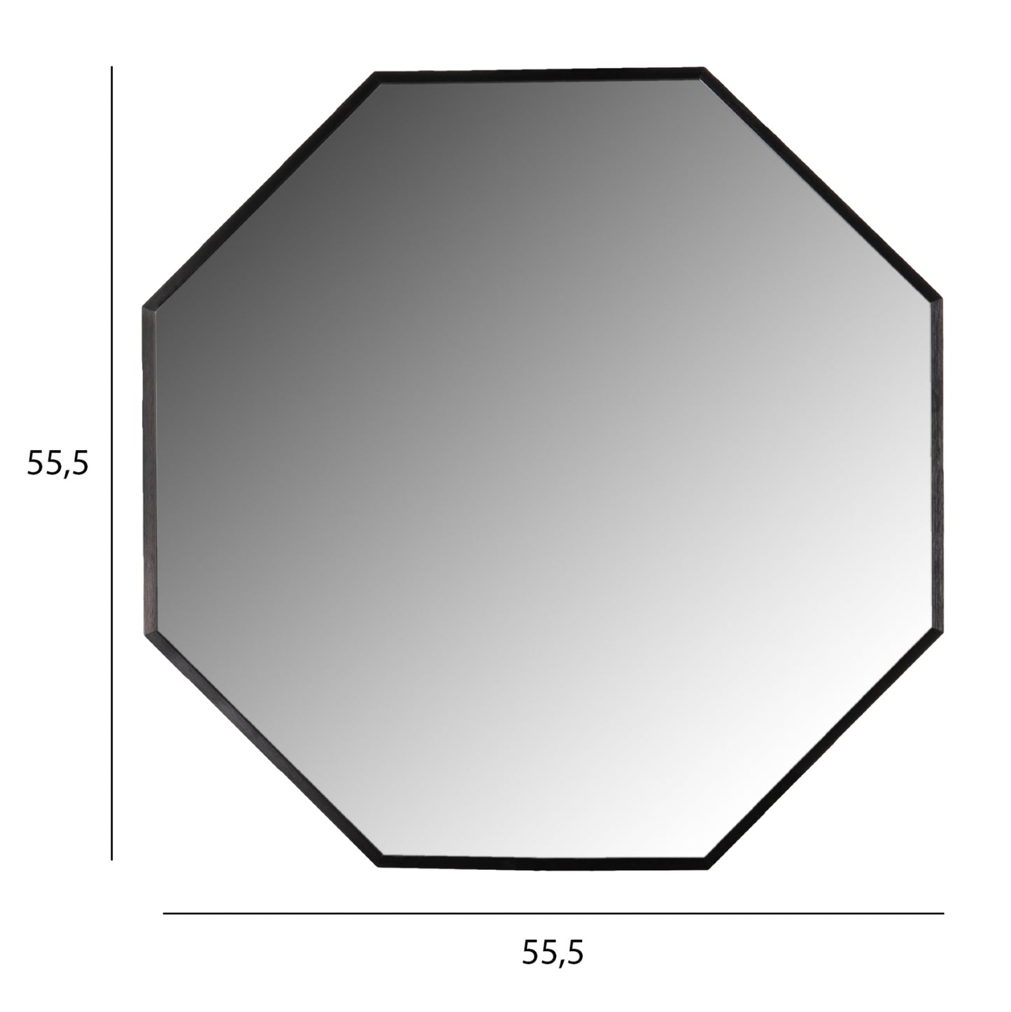 WALL MIRROR HM9583.01 OCTAGON BLACK ALUMINUM FRAME 55,5x2,5x55,5Hcm.
