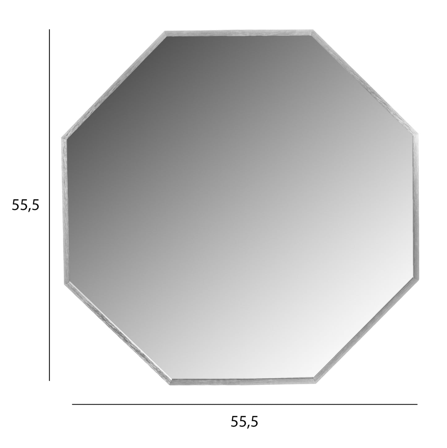 WALL MIRROR HM9583.40 OCTAGON SILVER ALUMINUM FRAME 55,5x2,5x55,5Hcm.