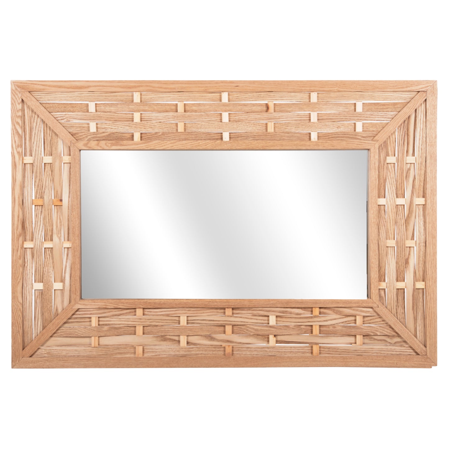WALL MIRROR RECTANGULAR HM4225 BAMBOO IN OAK COLOR 120x2,5x80 cm.