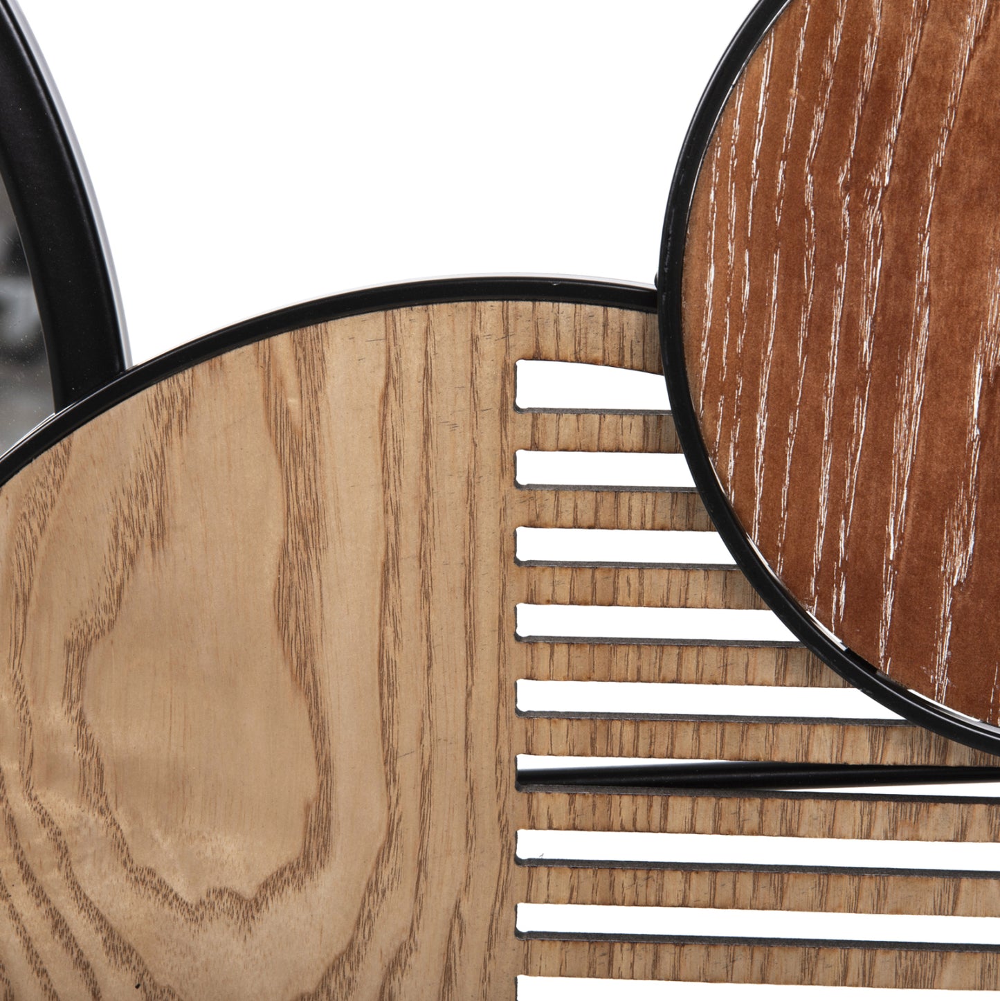 WALL MIRROR ROUND DAVION HM4217 MDF-BLACK METAL 123x5x63Hcm.
