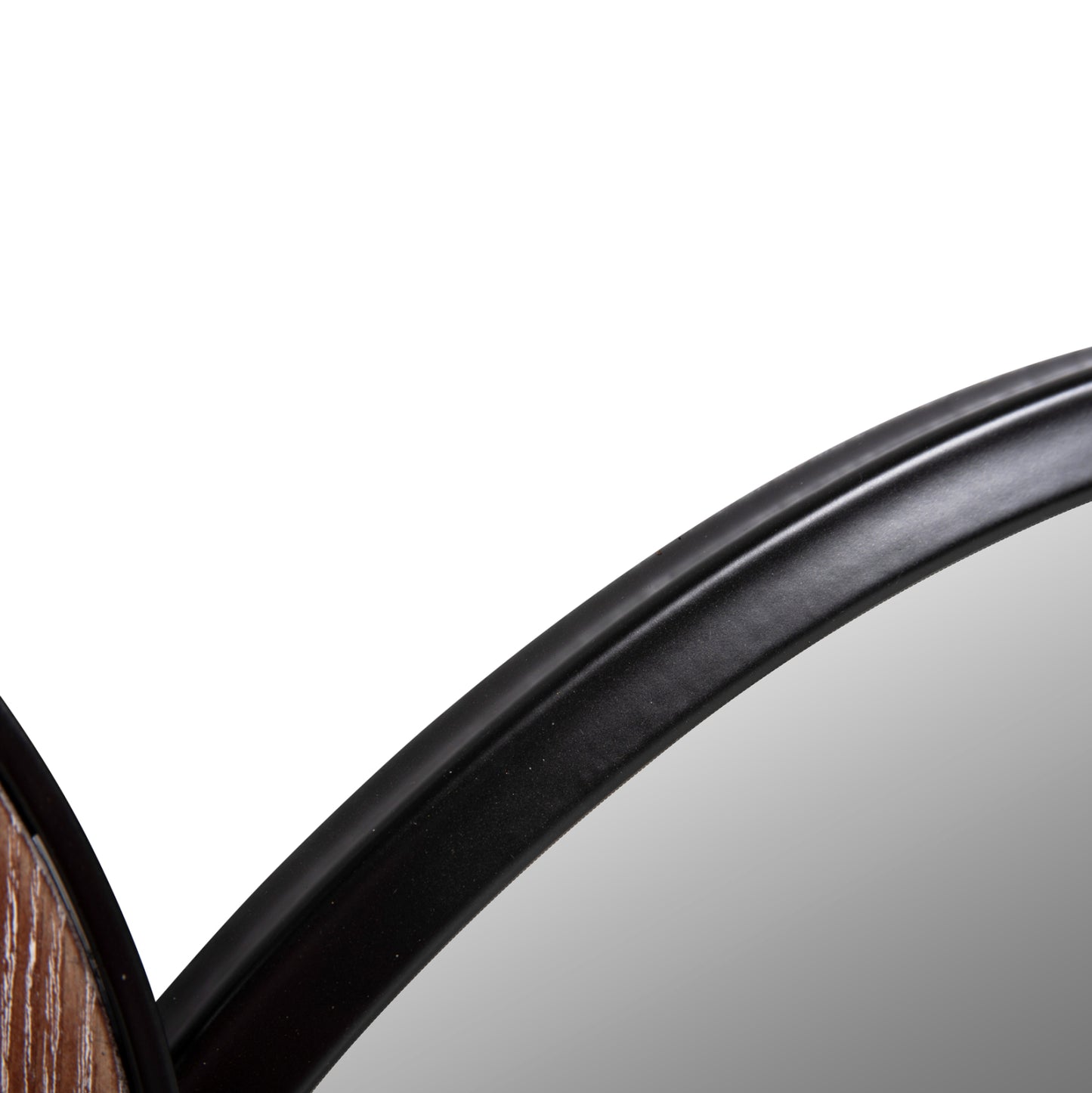 WALL MIRROR ROUND DAVION HM4217 MDF-BLACK METAL 123x5x63Hcm.
