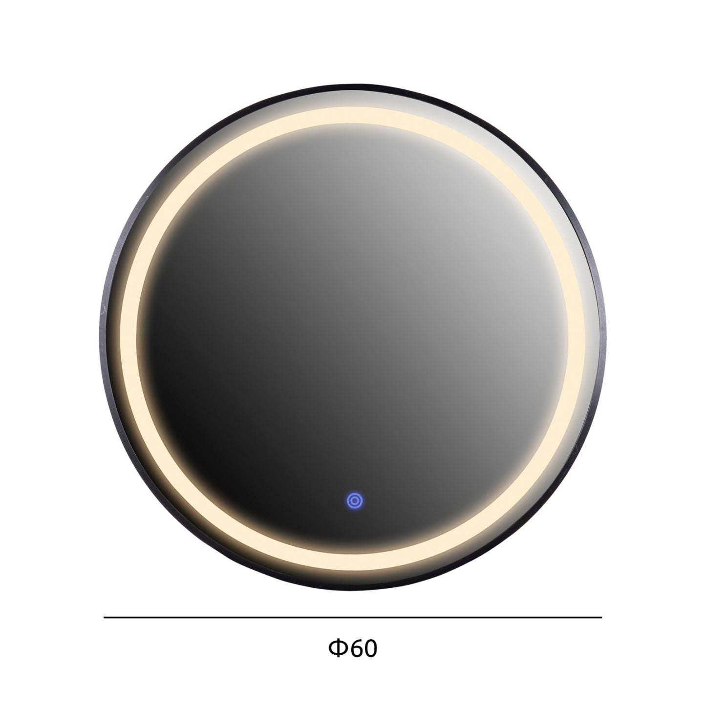WALL MIRROR ROUND HM9579.01 ALUMINUM IN BLACK-LED LIGHT Φ60x3cm.