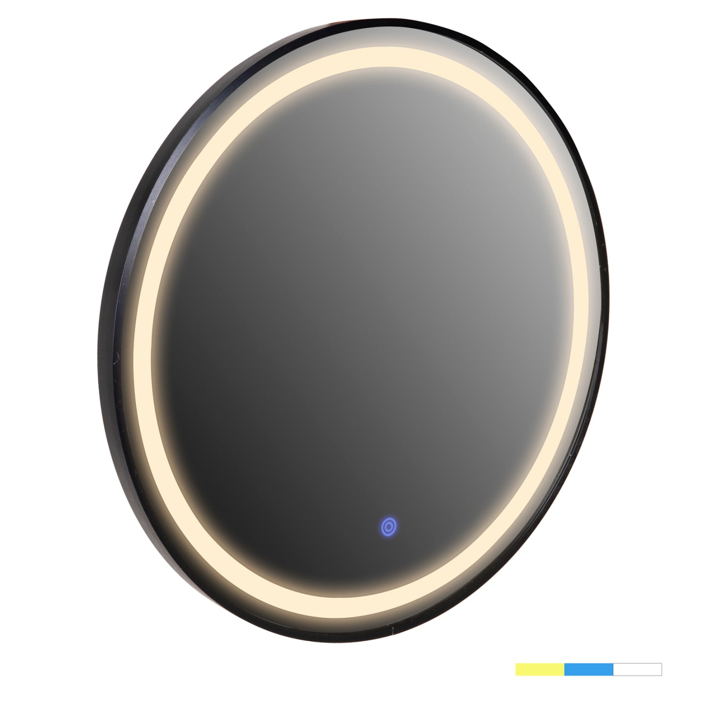 WALL MIRROR ROUND HM9579.01 ALUMINUM IN BLACK-LED LIGHT Φ60x3cm. image 1