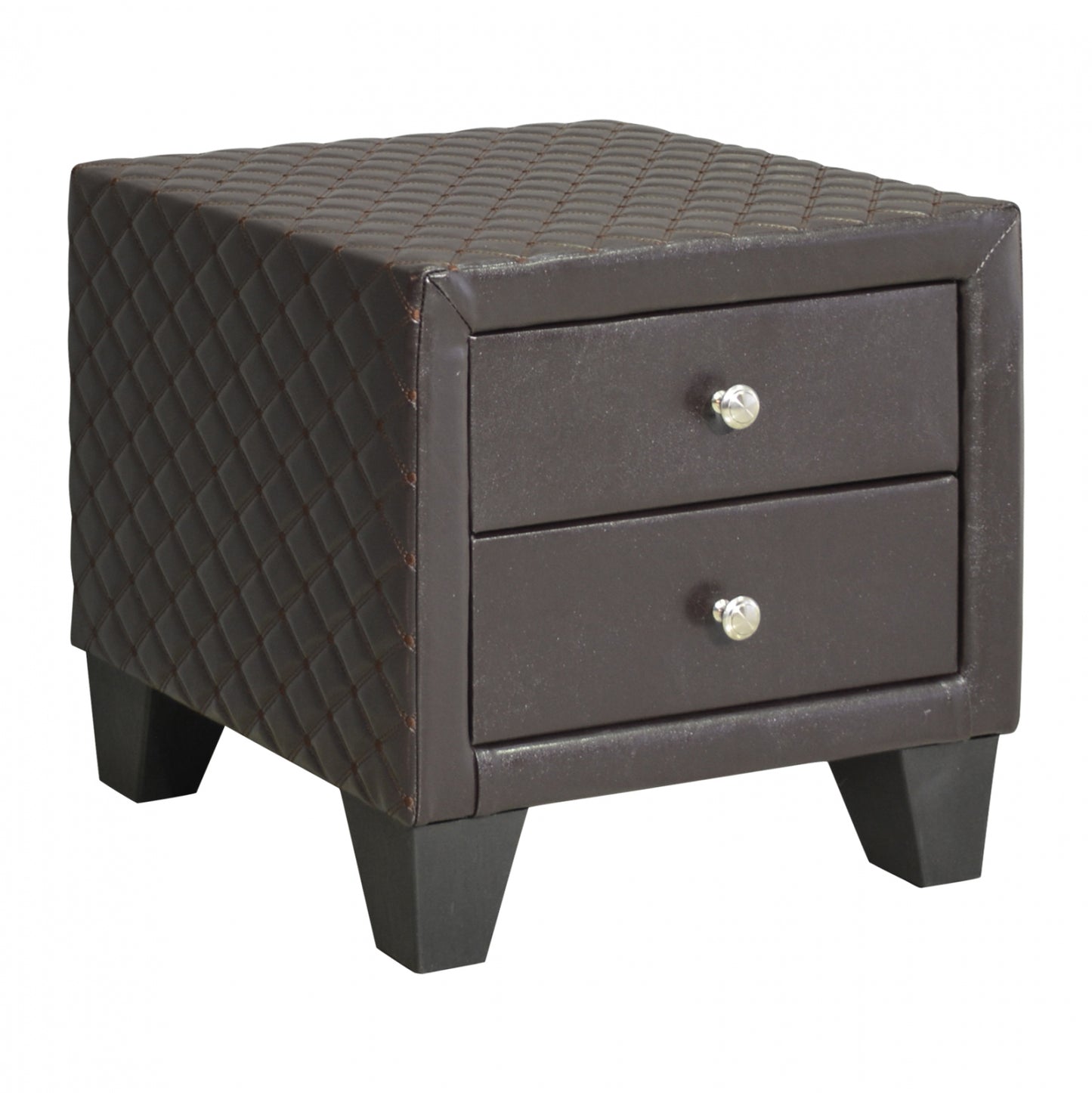 Bedside table Elda HM595.01 with 2 drawers from brown matte PU 45x39x45cm image 1