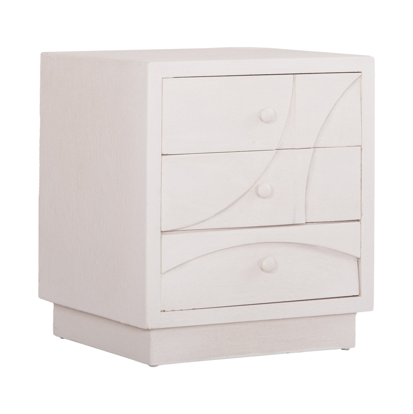 NIGHTSTAND SERIES SANTORINI HM18047 MDF IN OFF-WHITE COLOR-3 DRAWERS 48x38x55.5Hcm. image 1