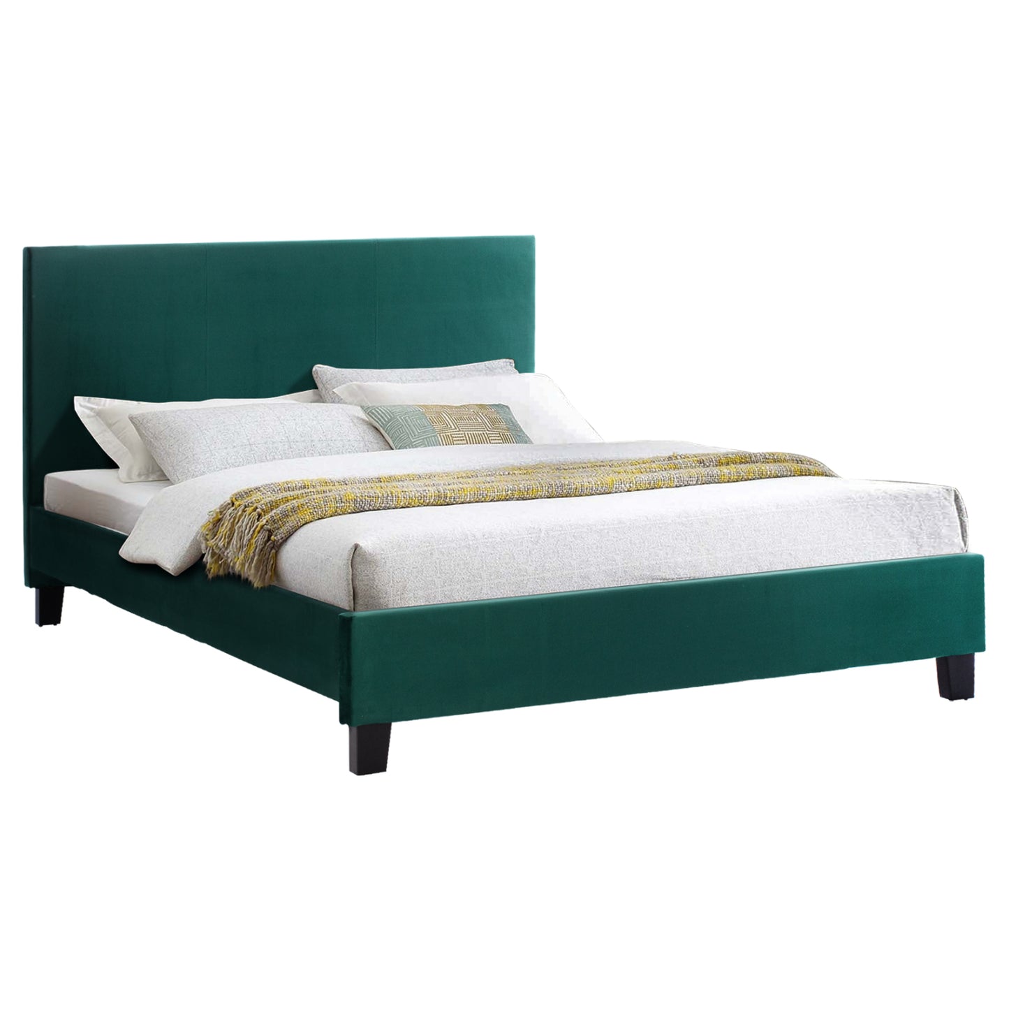 CYPRESS GREEN VELVET BED HM553.13 FOR MATTRESS 150x200 CM. image 1