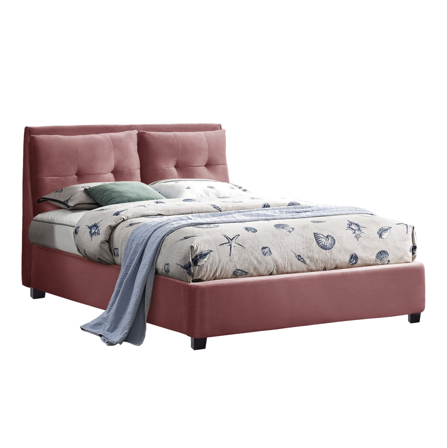 BILLIE BED IN DUSTY PINK VELVET HM551.12 160Χ200 image 1