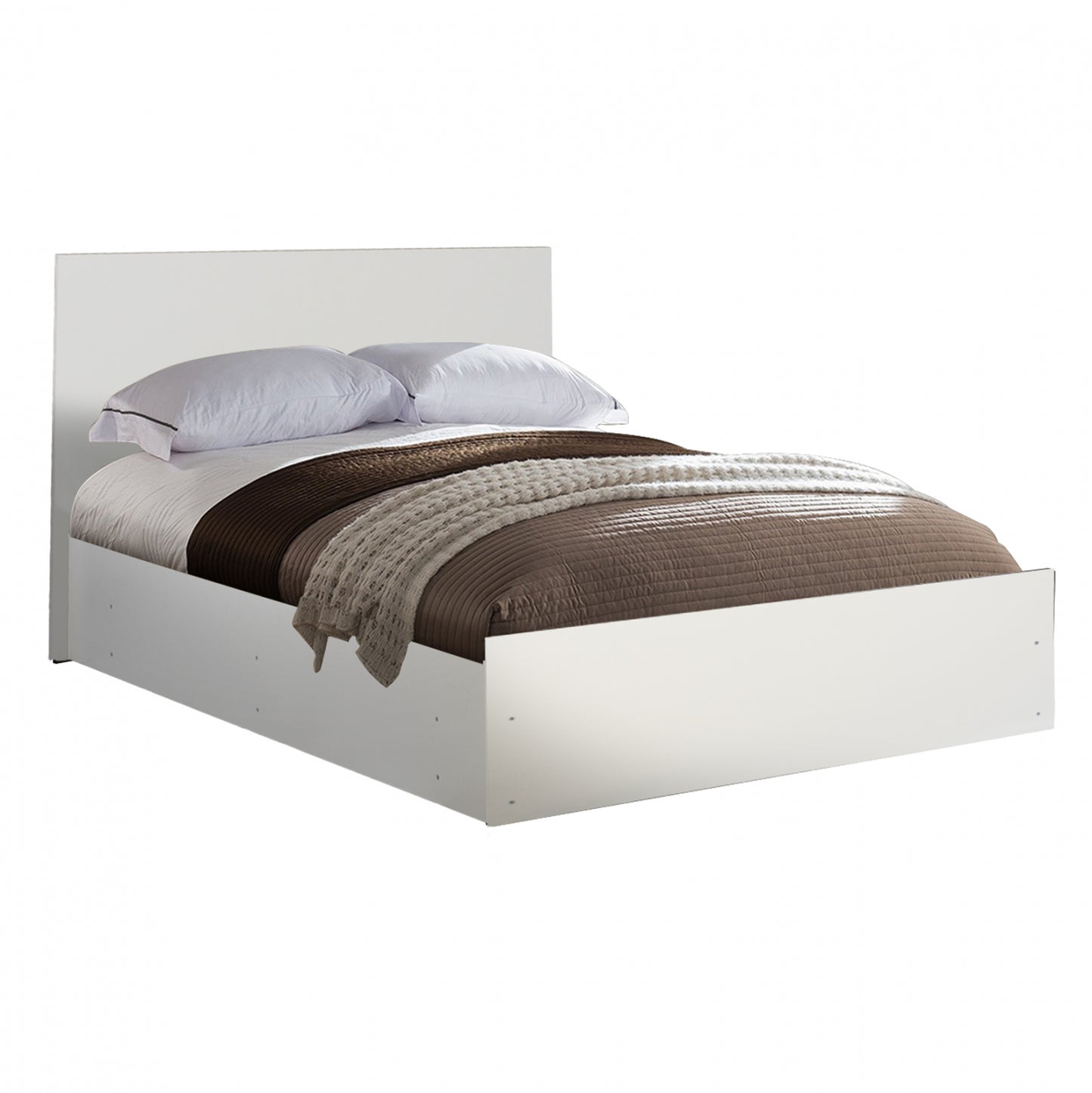 ADLER MELAMINE BED FOR MATTRESS 160Χ200cm. WHITE HM2432.03 image 1