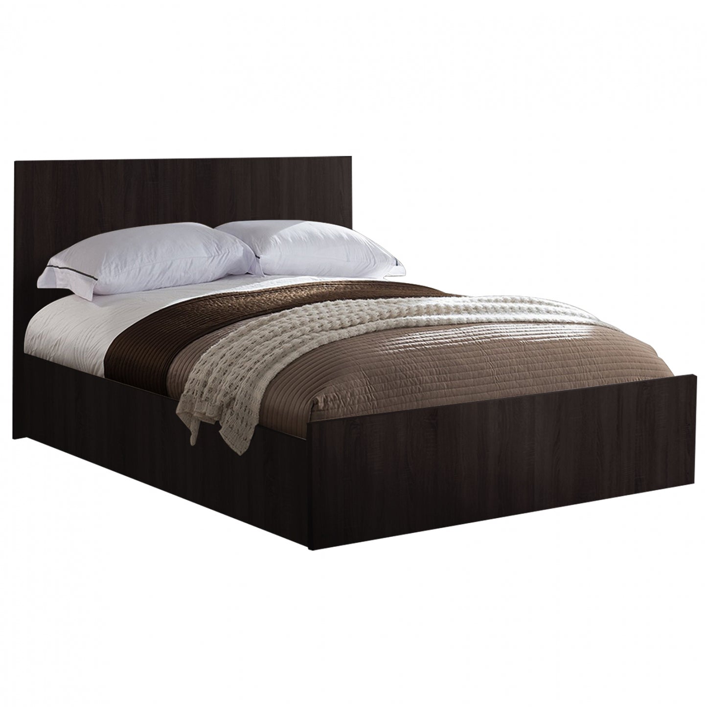 MELAMINE BED FOR MATTRESS 160Χ200cm. WENGE FB92432.02 image 1