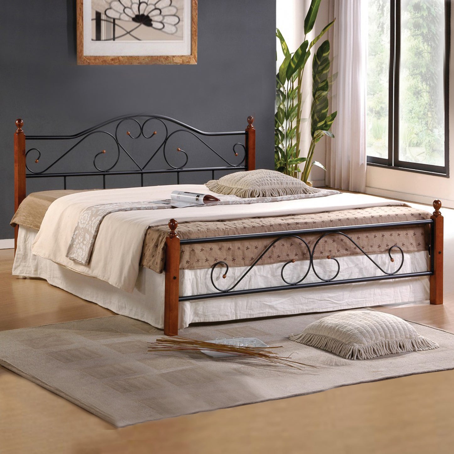 Bed Metallic-Wooden Candy HM305 150x200cm image 1