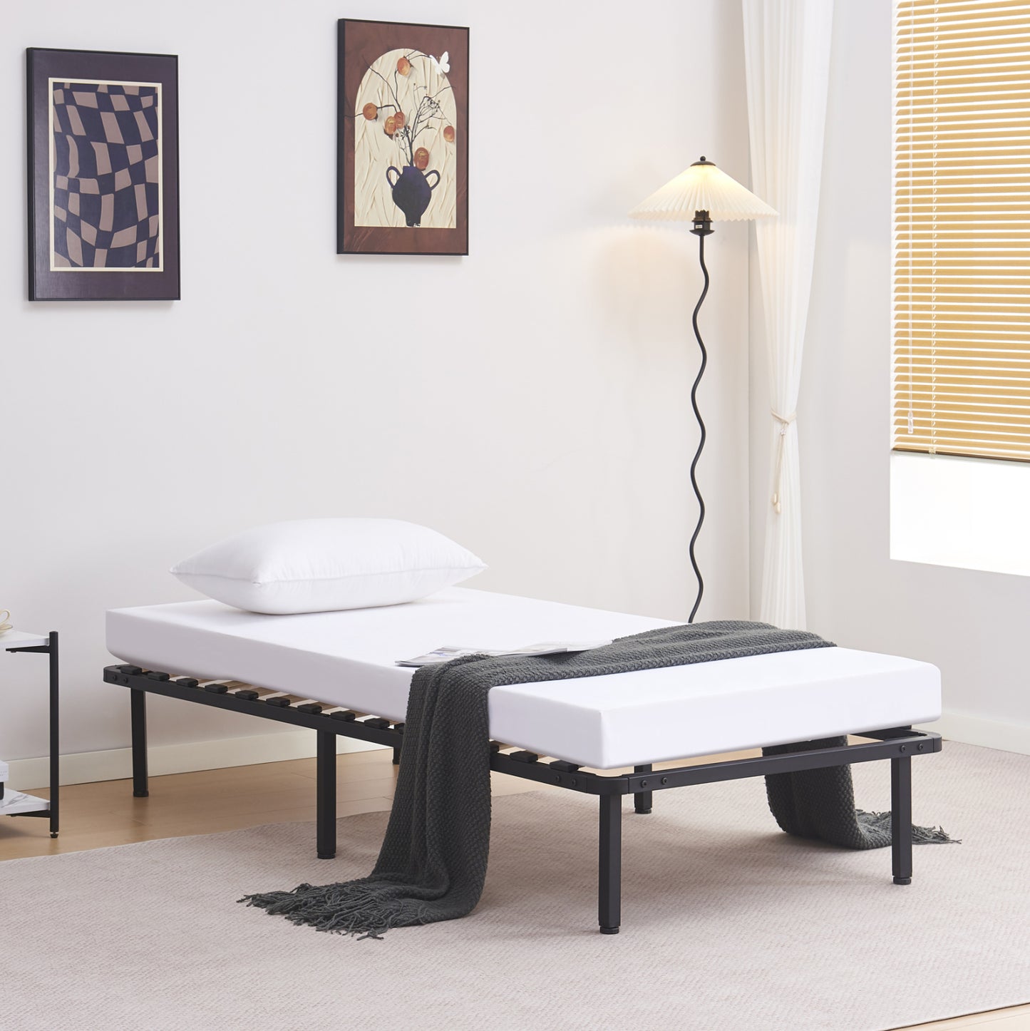 SUBSTRATE BED MARKY HM693.01 METAL IN BLACK FOR MATTRESS 190x90cm. image 1