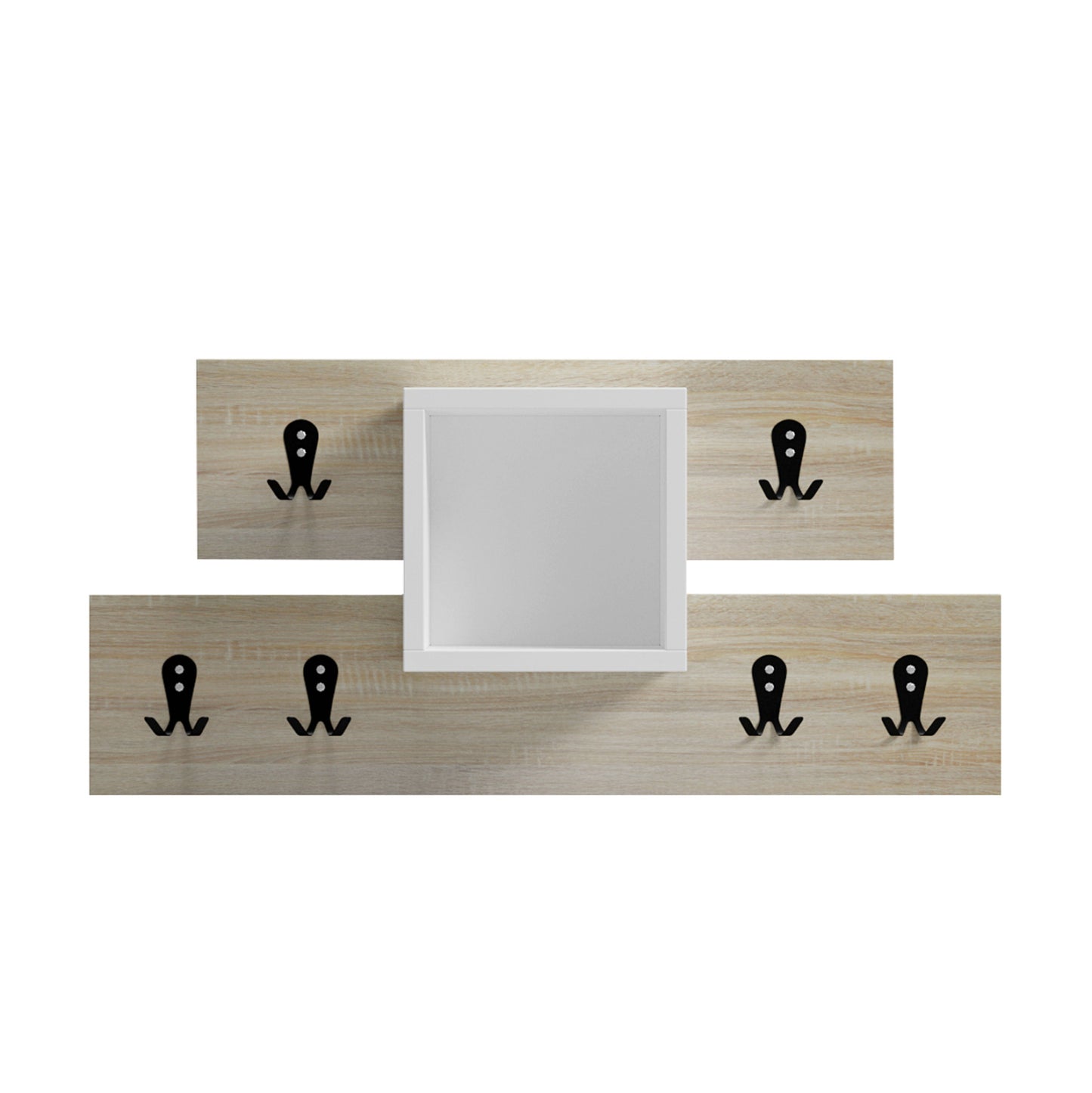 ENTRYWAY HANGER WITH SHELF SLOT HM18077.01 MELAMINE IN SONAMA-WHITE 69x12x32Hcm. image 1
