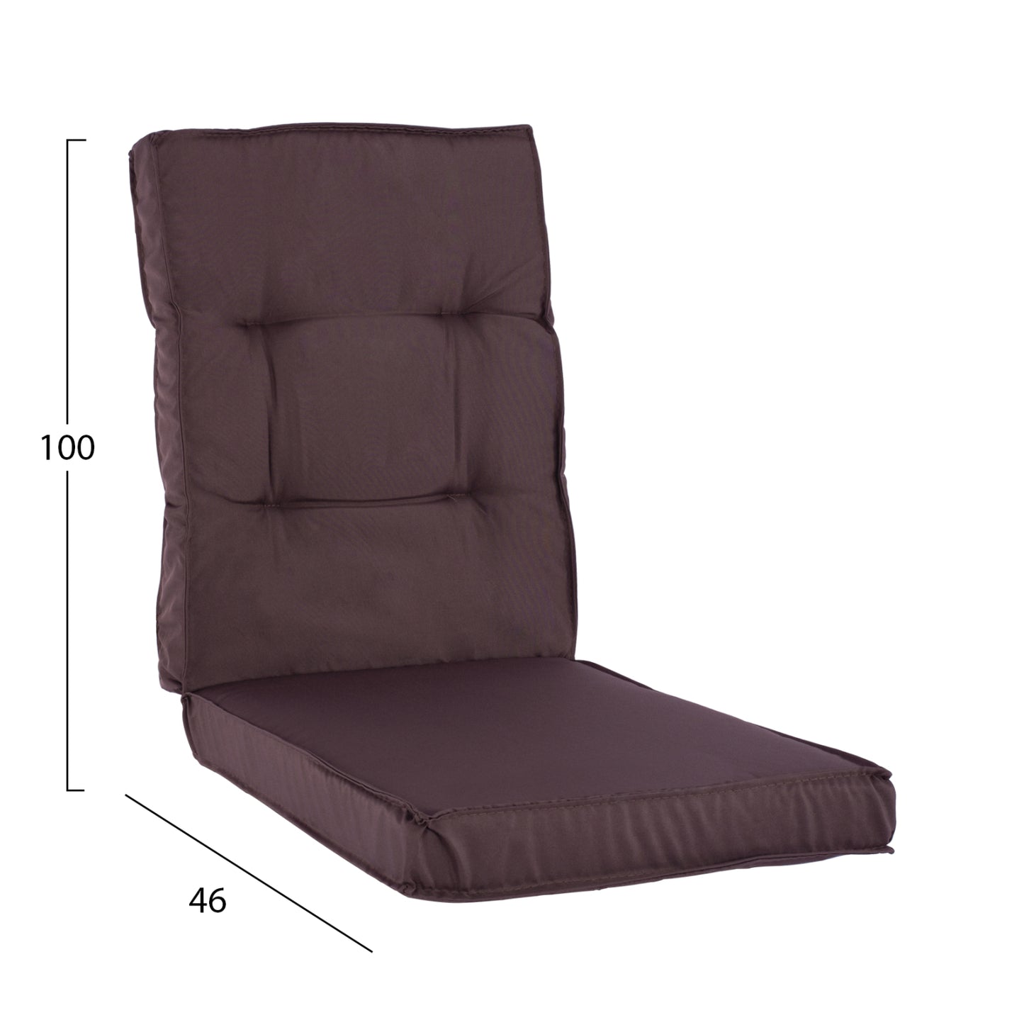 Fabric Pillow with brown back 100x46x7 HM5745.03