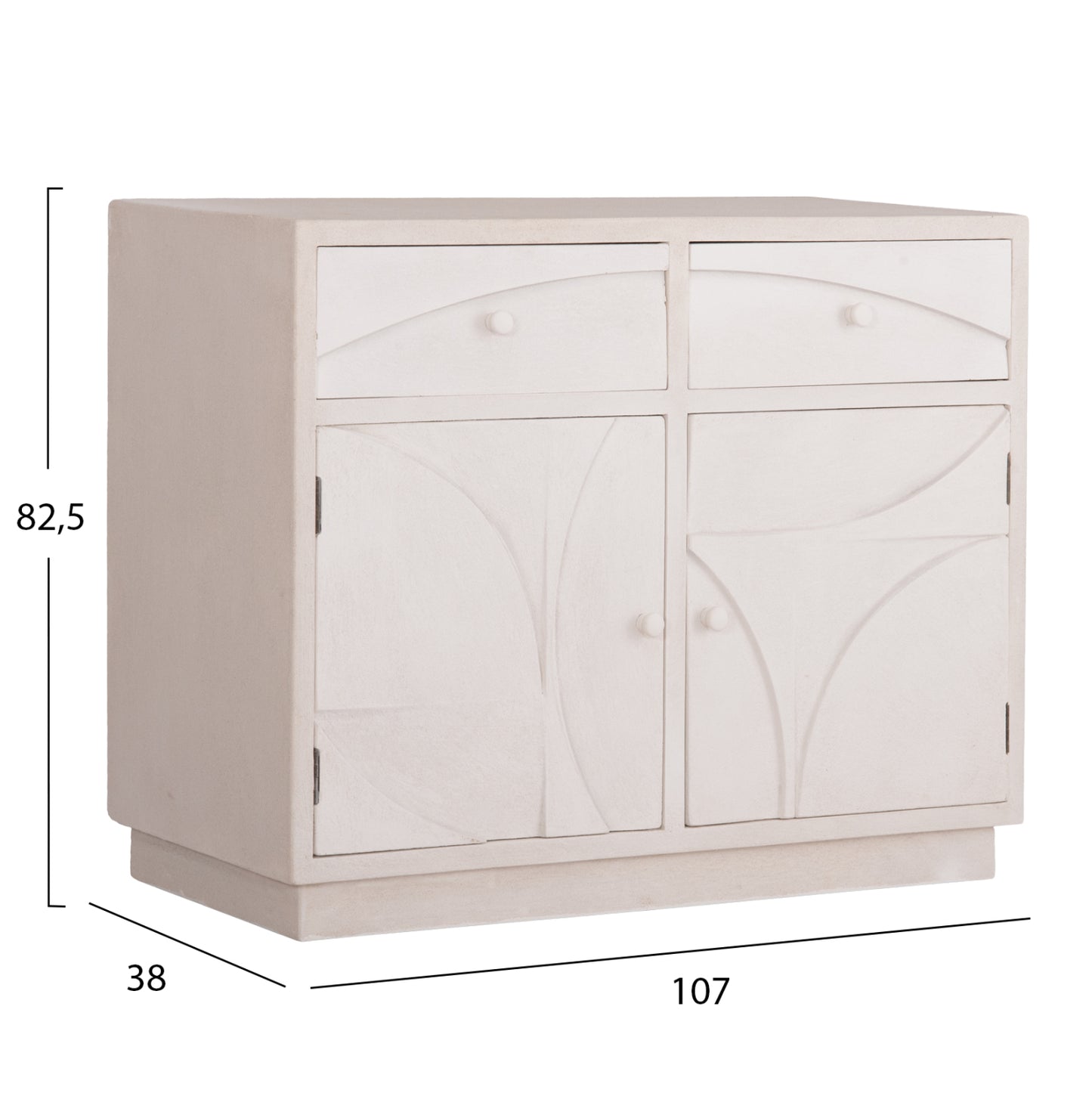 BUFFET SERIES SANTORINI HM18046 MDF IN OFF-WHITE COLOR-2 DRAWERS & 2 DOORS 107x38x82.5Hcm.