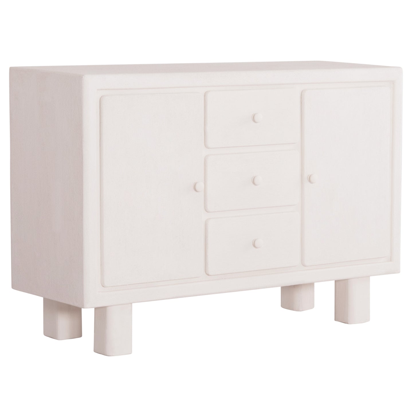 BUFFET SERIES SANTORINI HM18048 MDF IN OFF-WHITE COLOR-3 DRAWERS & 2 DOORS 120x38x80Hcm. image 1